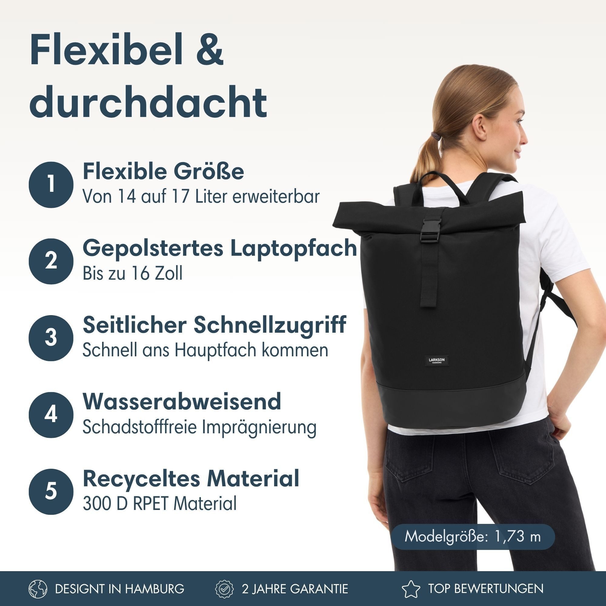 LARKSON Cityrucksack Janne Tagesrucksack 14-17 Liter günstig online kaufen