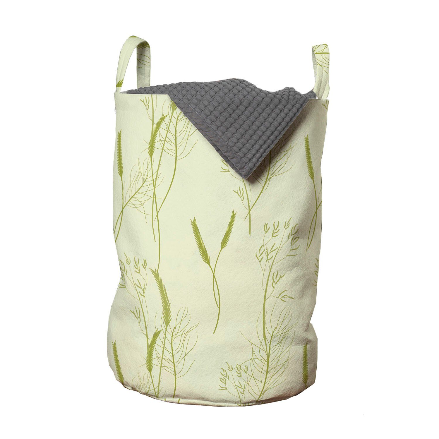 Abakuhaus Wäschesäckchen Wäschekorb mit Griffen Kordelzugverschluss für Waschsalons, Botanisch Natur-Kunst Verschiedene Kräuter