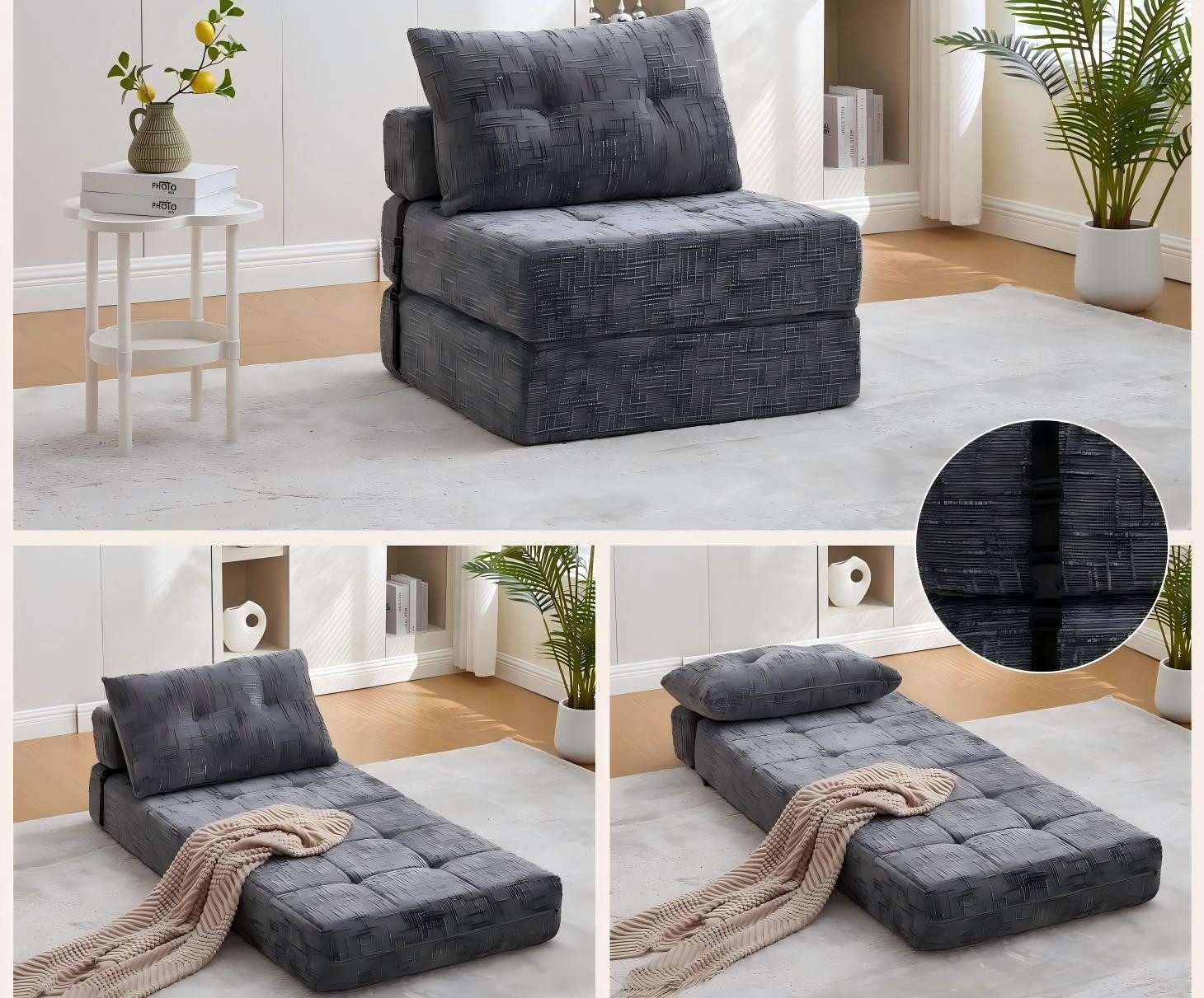 LVHOM Schlafsofa Einzel-Klappsofa mit Kissen & Rückenlehne, tragbar, Schlaf günstig online kaufen