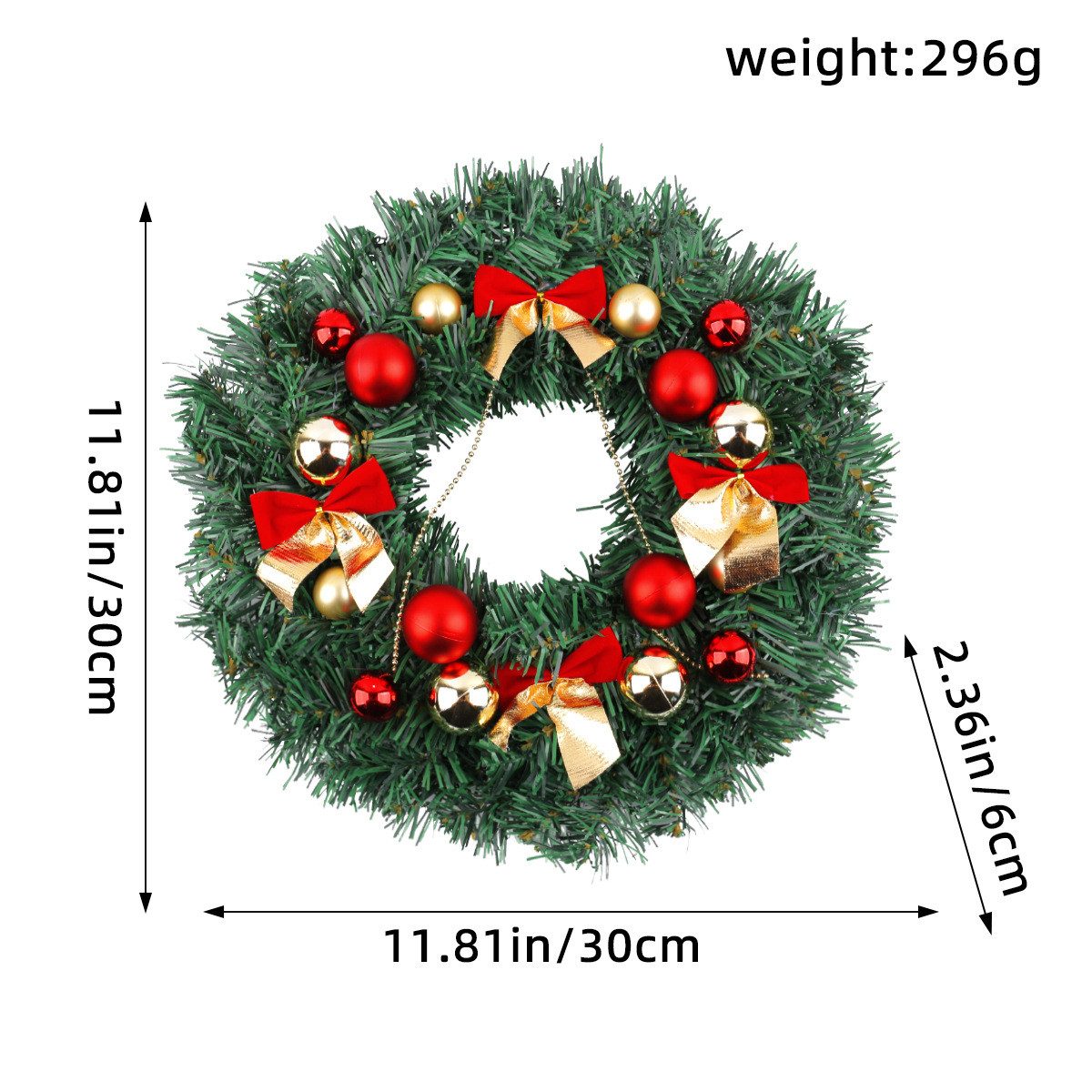 Kunstkranz LED Weihnachtskranz mit Kugel,30CM Christmas günstig online kaufen
