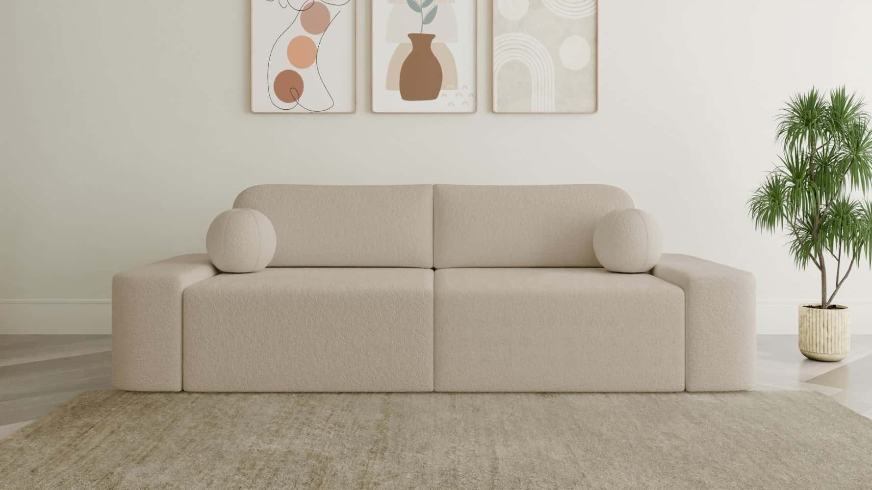 Myhomelando Big-Sofa Oval, mit Schlaffunktion, Bettkasten