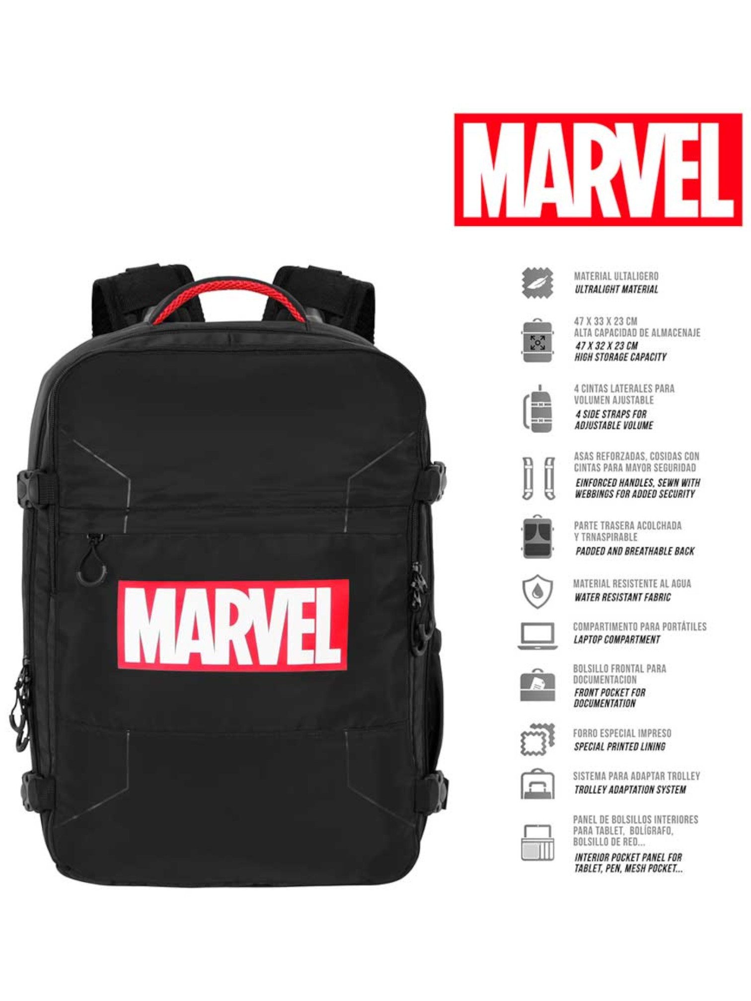 MARVEL Rucksack mit Laptopfach 47 cm, Tagesrucksack, Reiserucksack