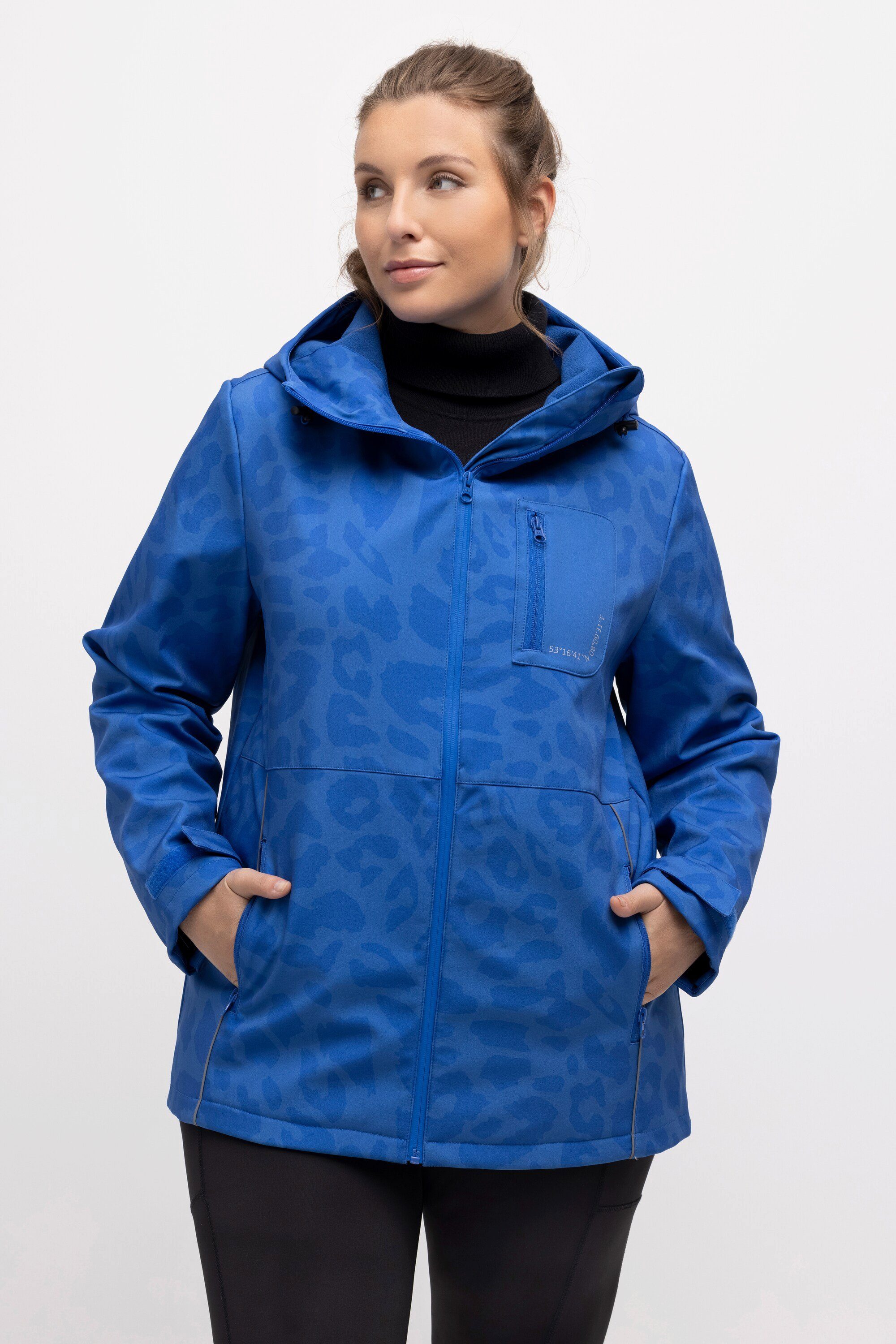 Ulla Popken Softshelljacke HYPRAR Softshelljacke Leomuster wasserabweisend | Übergangsjacken