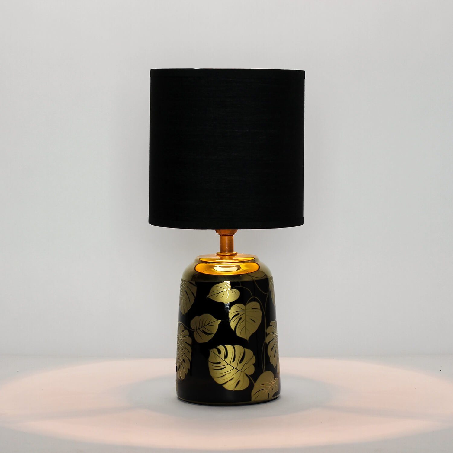 Dekorative Nachttischlampe ROGE, Tischlampe Keramik Licht-Erlebnisse Schlafzimmer Leuchtmittel, Stoff ohne H:29cm