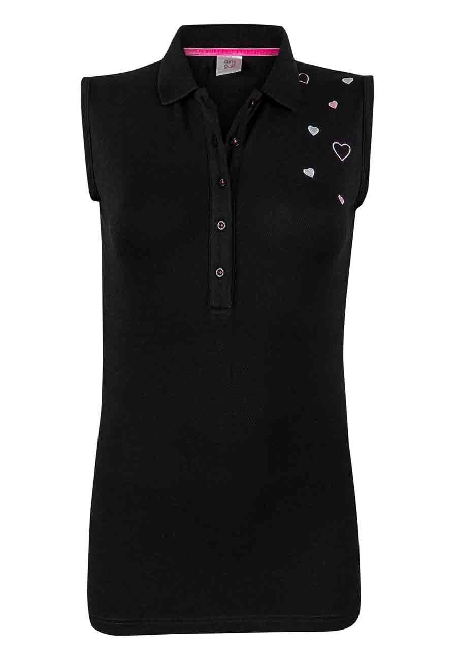 girls golf Trainingspullover girls golf Damen sleeveless polo WEEKEND schwarz