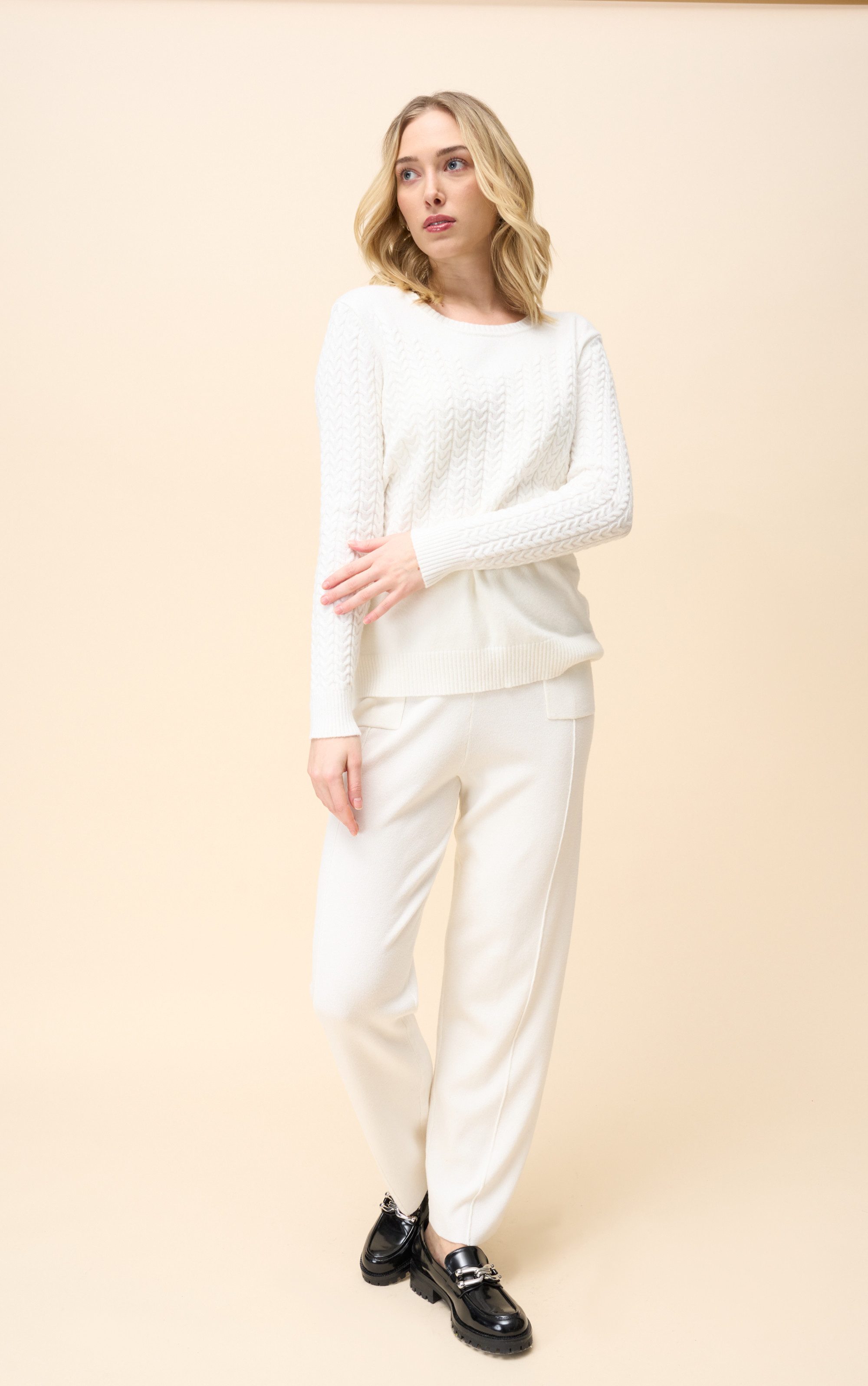 Passioni Strickpullover Basic mit Zopfmuster günstig online kaufen