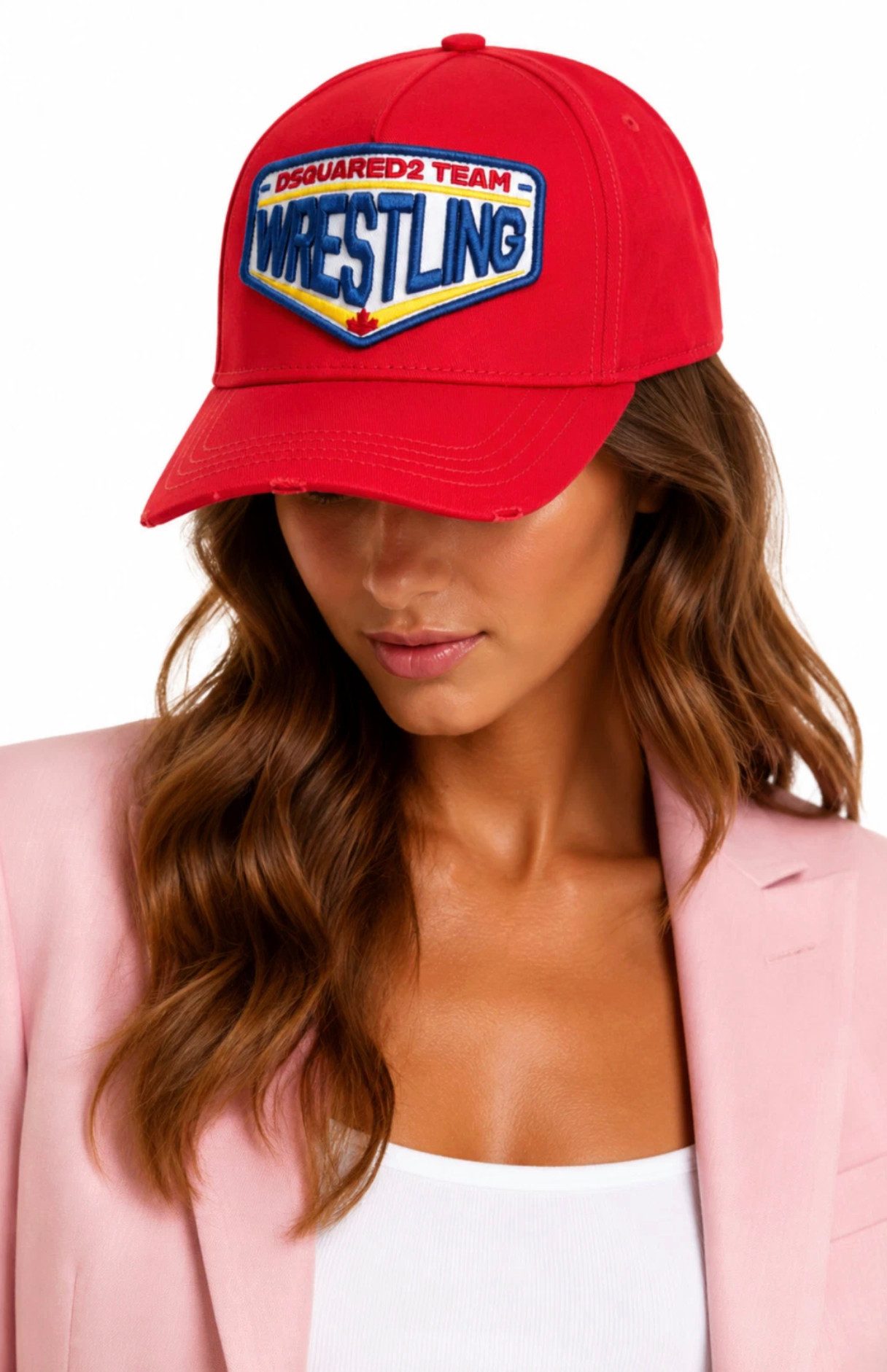 Dsquared2 Baseball Cap Wrestling Fighter Basecap Cap Icon Mütze Basebalkappe Unisex Schriftzug BORN TO BE A FIGHTER" auf der Rückseite