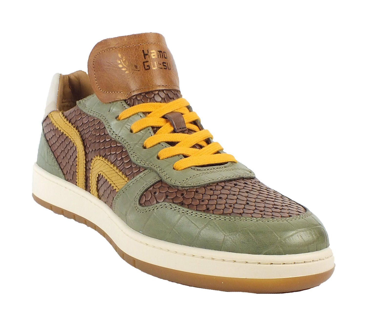 Kamo-Gutsu Herren Leder Halbschuh Sneaker Wechselfussbett