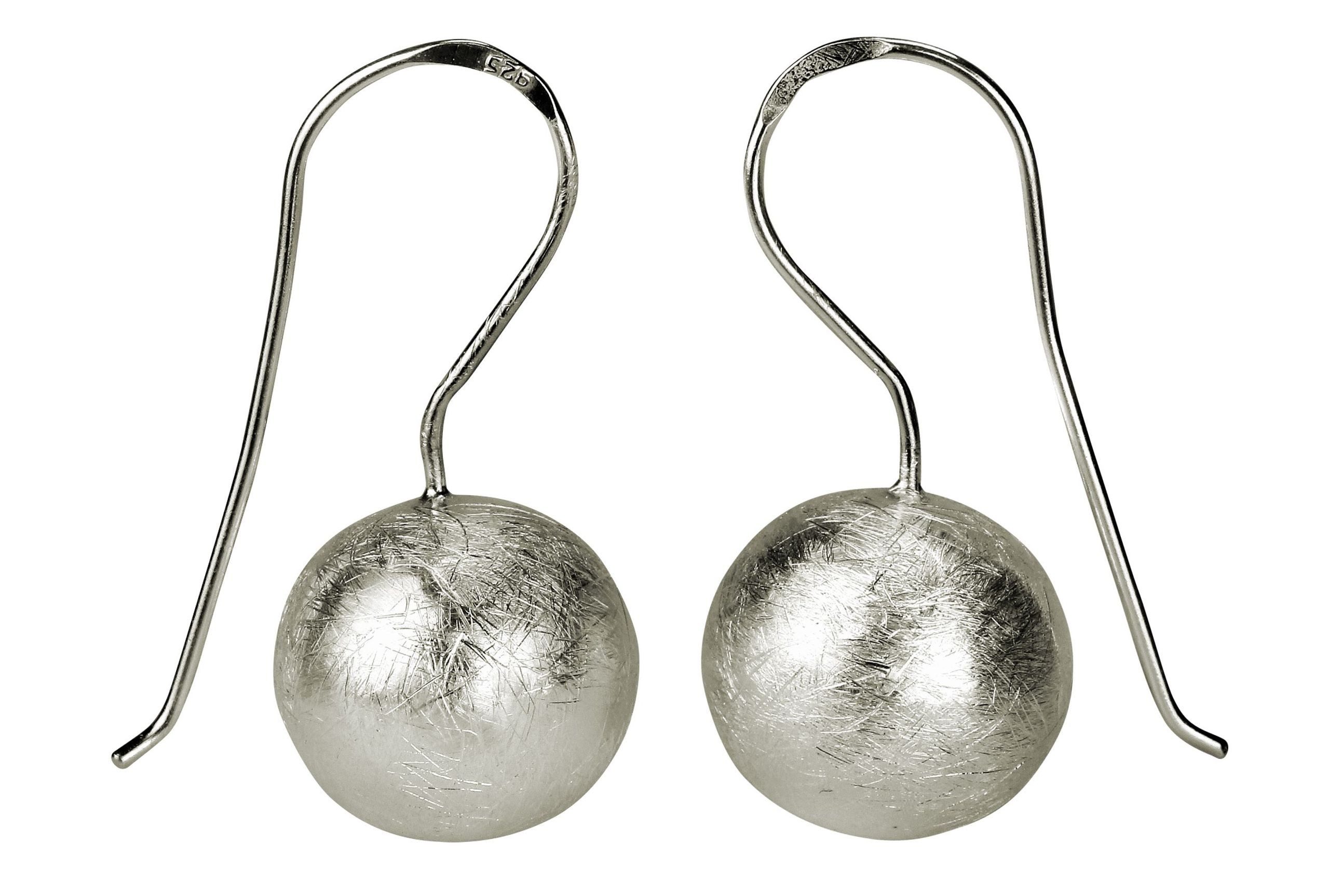 SILBERMOOS Paar Ohrhänger Kugelohrhänger, 925 Sterling Silber