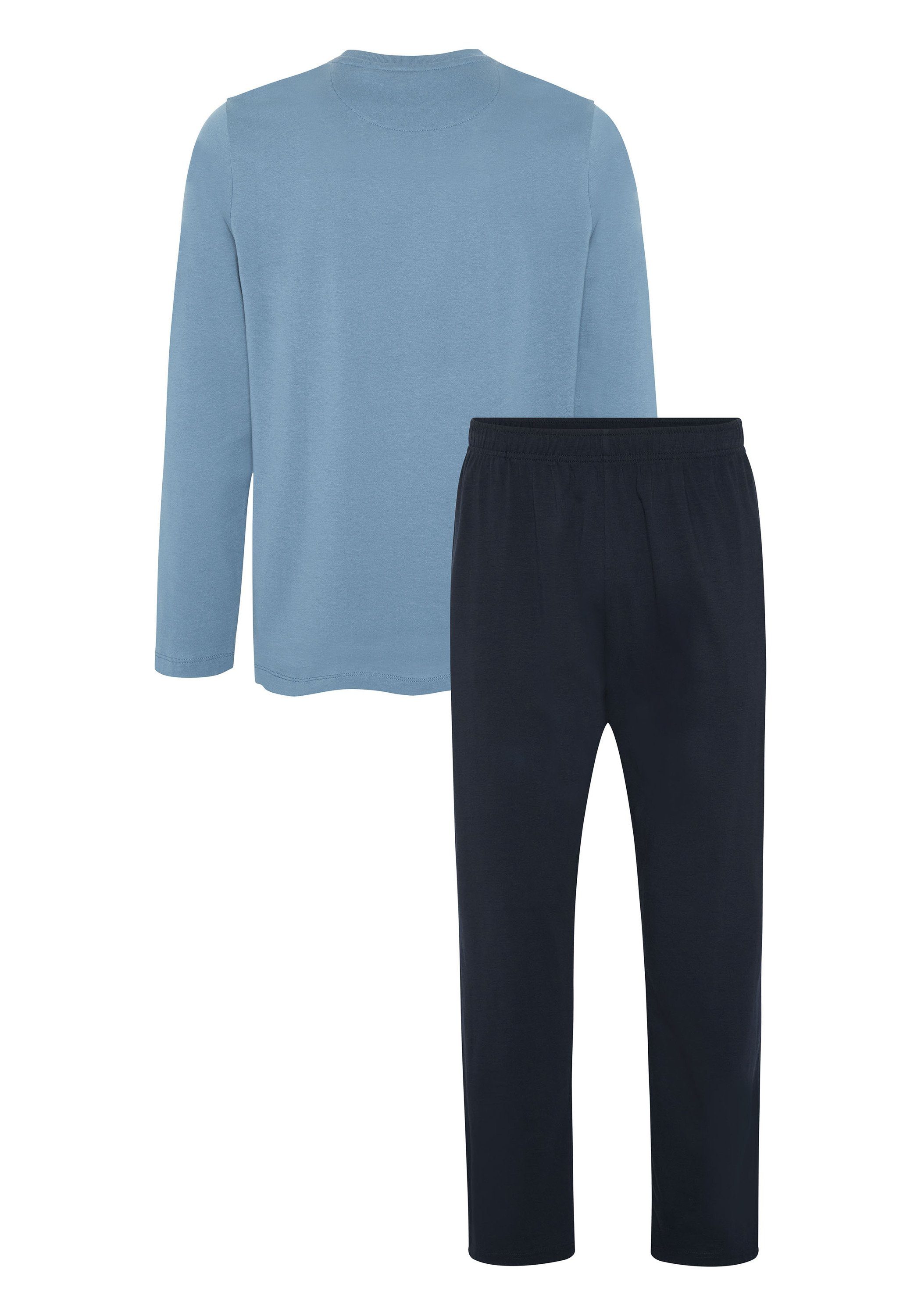 Stretchbund rückseitigem Hose, und Pyjama-Hose und mit Print-Langarmshirt Emoji mit Print Pyjama