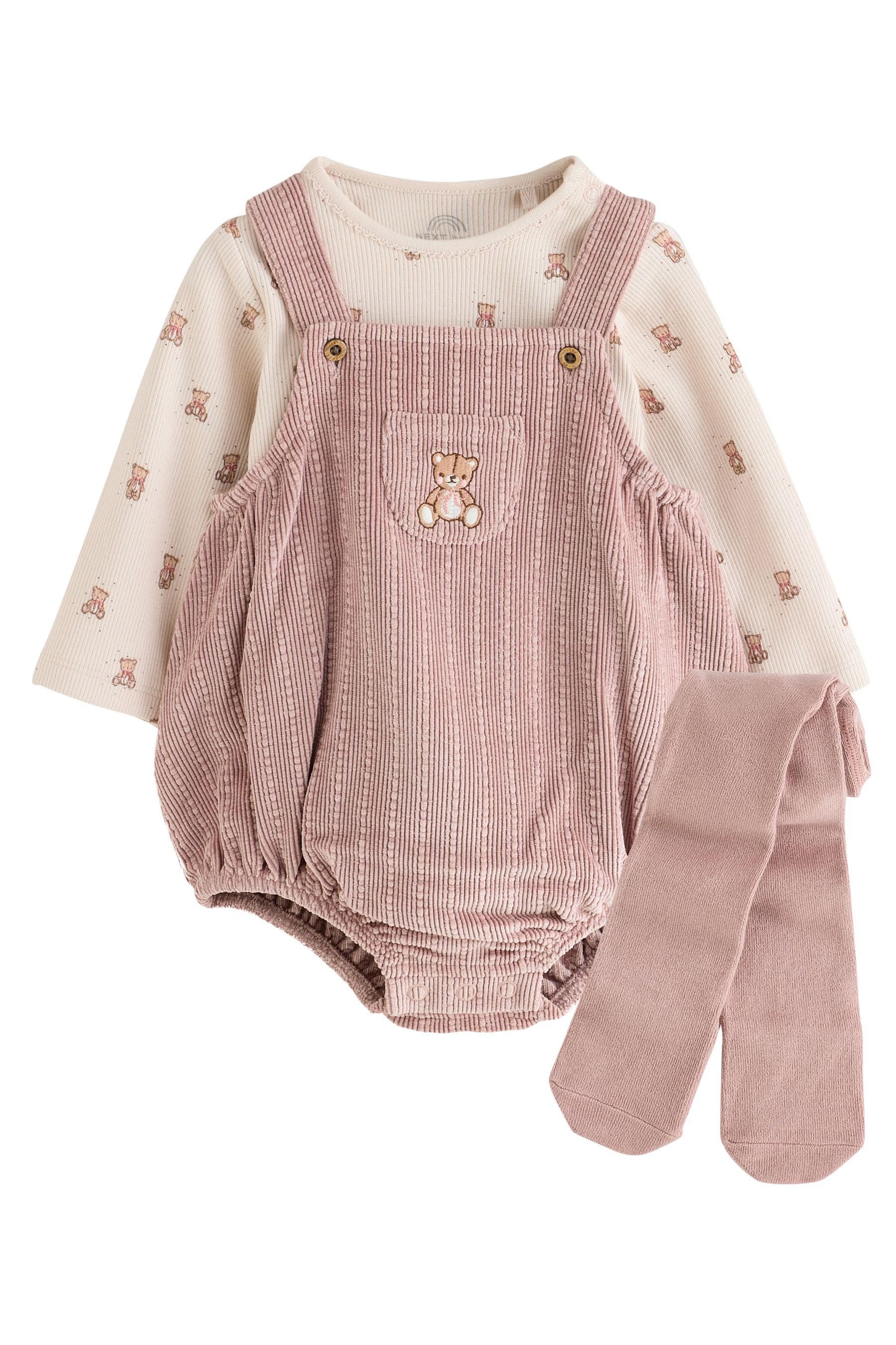 Next Strampler Baby-Set: Langarm-Bodysuit, Strampler, Strumpfhose (3-tlg)