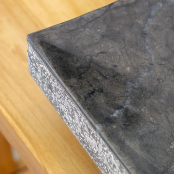 wohnfreuden Aufsatzwaschbecken Marmor Waschbecken ZEN 45 cm schwarz quadratisch (Kein Set), 52_603