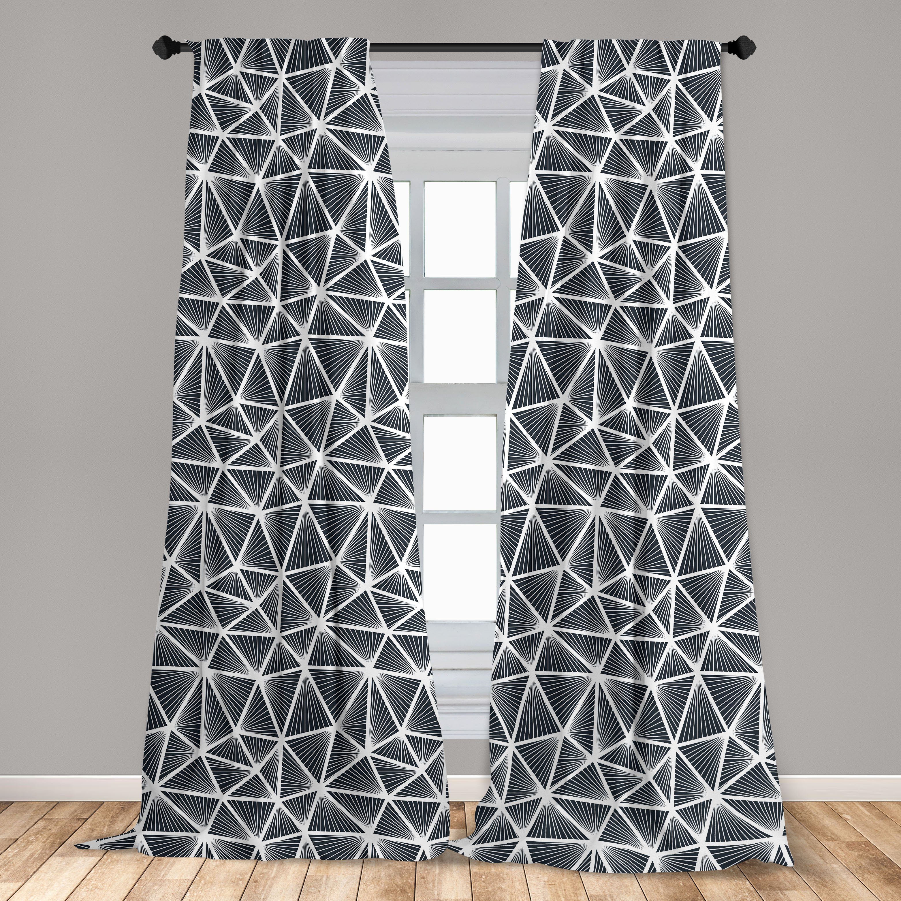 Gardine Vorhang für Wohnzimmer Schlafzimmer Dekor, Microfaser, Dreieckige Formen Geometrisch Abakuhaus, Linien