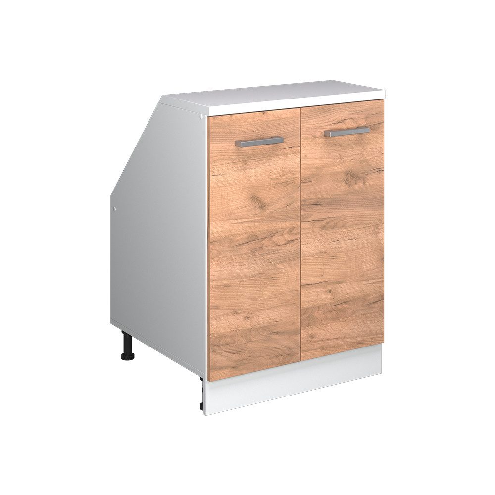 Vicco Kommode Rion, Goldkraft Eiche/Weiß, 60 x 81.6 cm mit 2 Türen, Schrankkorp... (1 St)