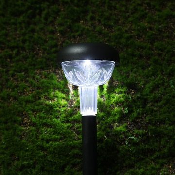 LETGOSPT LED Solarleuchte 6 Stück LED Solar-Gartenleuchten, Solarlampen für Außen Straßenlampe, LED fest integriert, IP65 Wasserdicht, für Hof, Landschaft, Rasen, Terrasse und Auffahrt