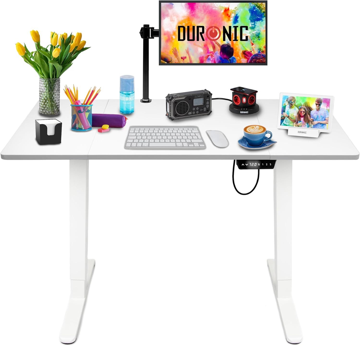 Duronic Schreibtisch, CD120 WE Höhenverstellbarer Schreibtisch, Computertisch für Gaming