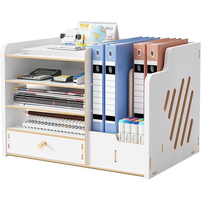 zggzerg Regal-Schreibtisch Schreibtisch-Organizer DIY Großer Aufbewahrungsbox mit Schublade