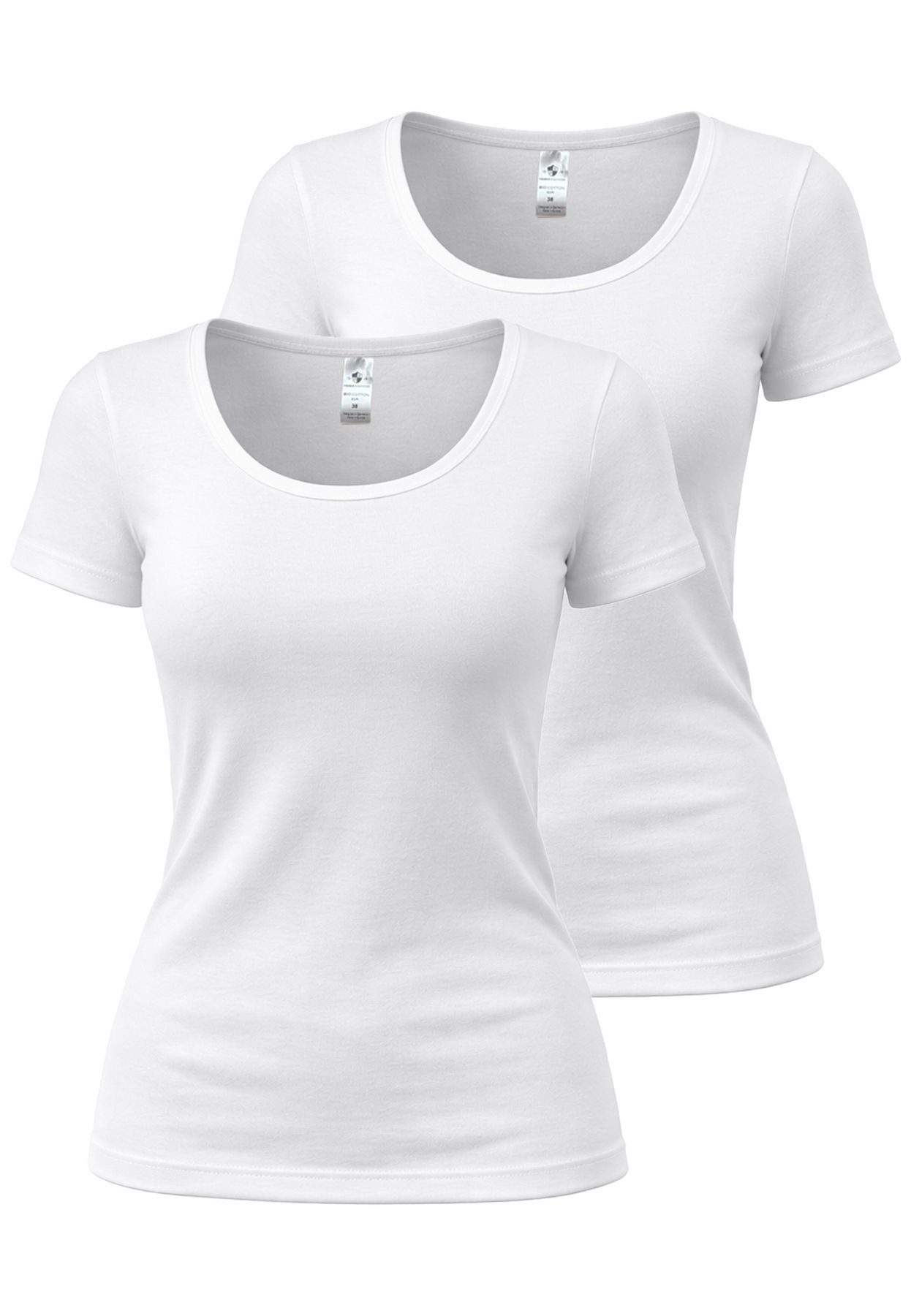 HAASIS Bodywear 1919 Unterhemd Damen CLASSIC 1/2 Arm Shirt 66200620-42 (Packung, 2-St., 2er Pack) Optimale Passform, pflegeleicht, formbeständig, hautfreundlich