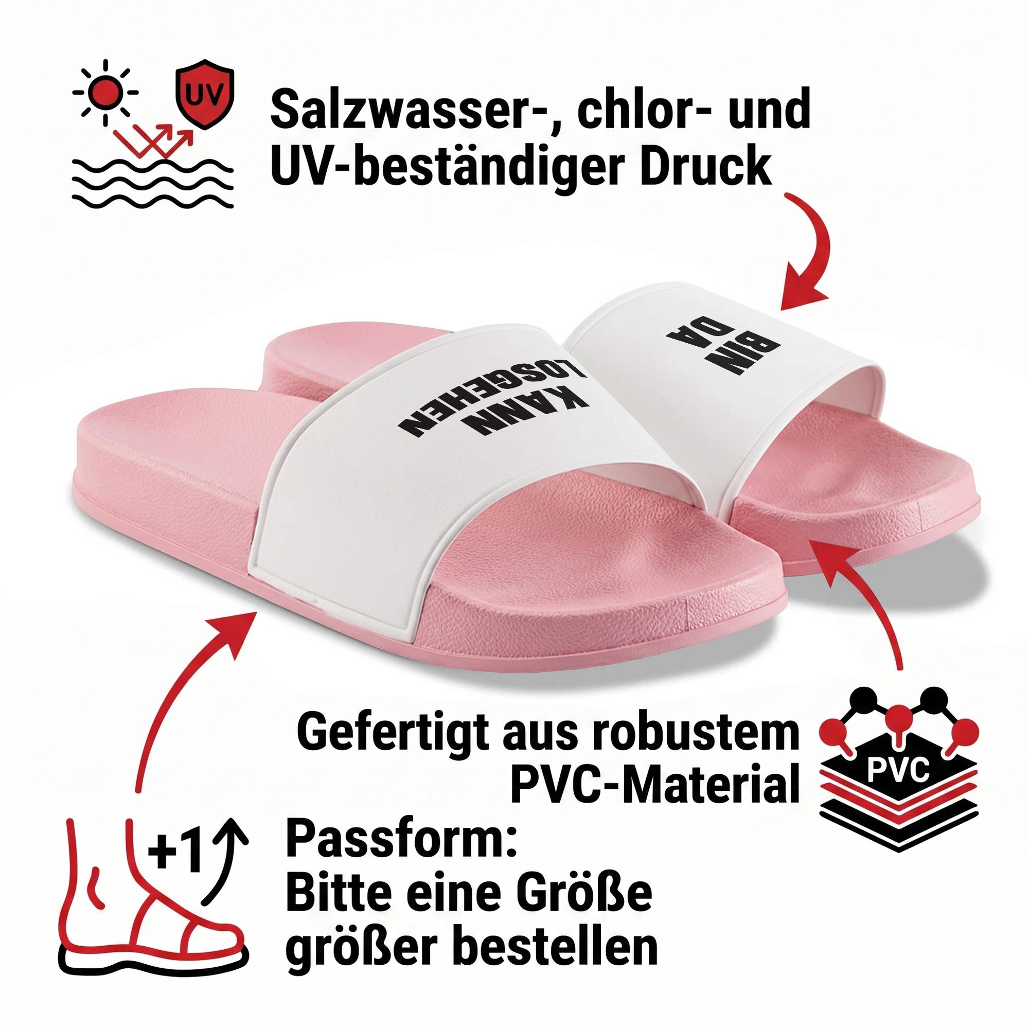 22Feels Badelatschen Damen Pink Geschenk lustig Spruch Sommer Urlaub Party Badepantolette IN DEUTSCHLAND BEDRUCKT