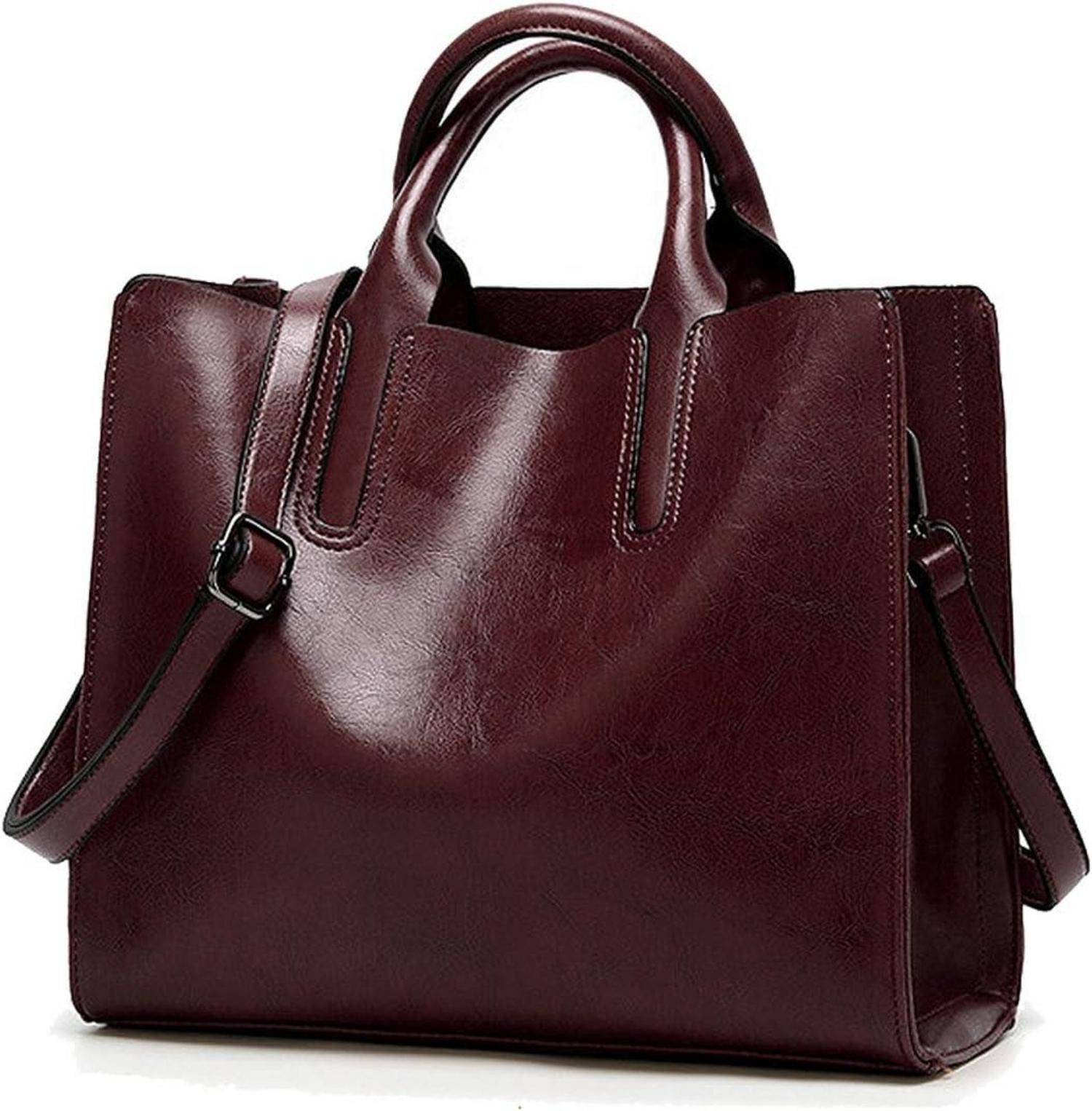 Shopper Damen Shopper Schultertasche PU-Leder Umhängetasche Handtasche Quadrat