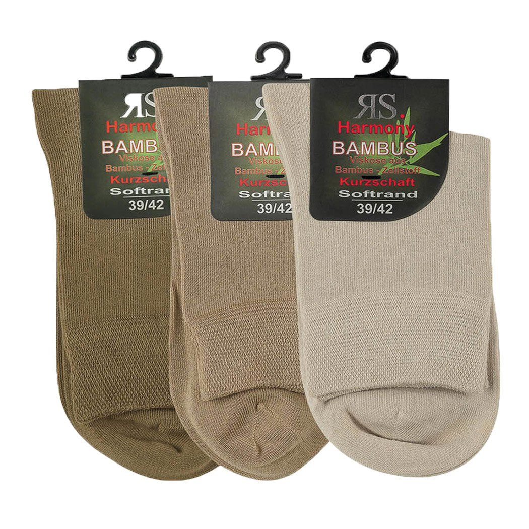Riese Strümpfe Kurzsocken Unisex Kurzschaft-Socken BAMBUS (Spar-Pack, 3-Paar) aus Bambus Viskose Natural
