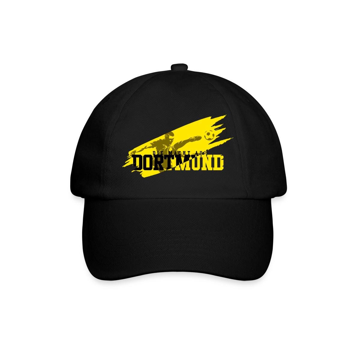 Spreadshirt Baseball Cap Die Macht Aus Dortmund Schwarz-Gelb Fußball Fan Baseballkappe (1-St)