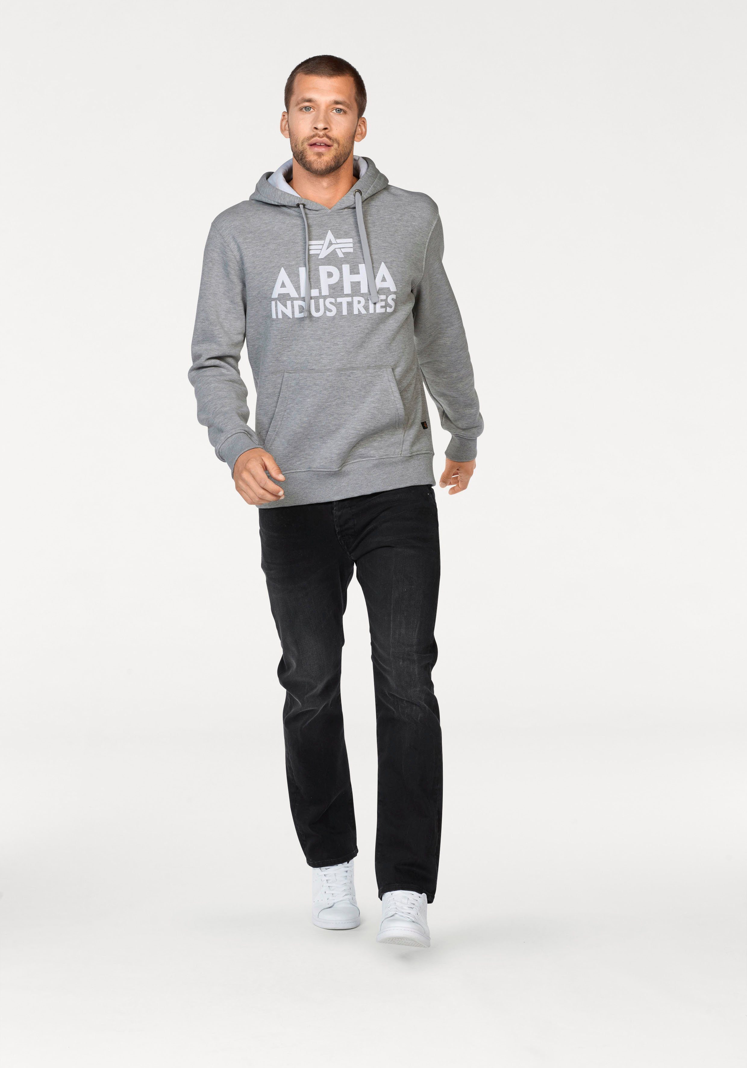 Kapuzensweatshirt Alpha Industries grau-meliert