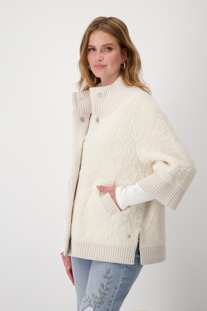 Monari Strickfleecejacke Ein kuscheliges Cape, das günstig online kaufen