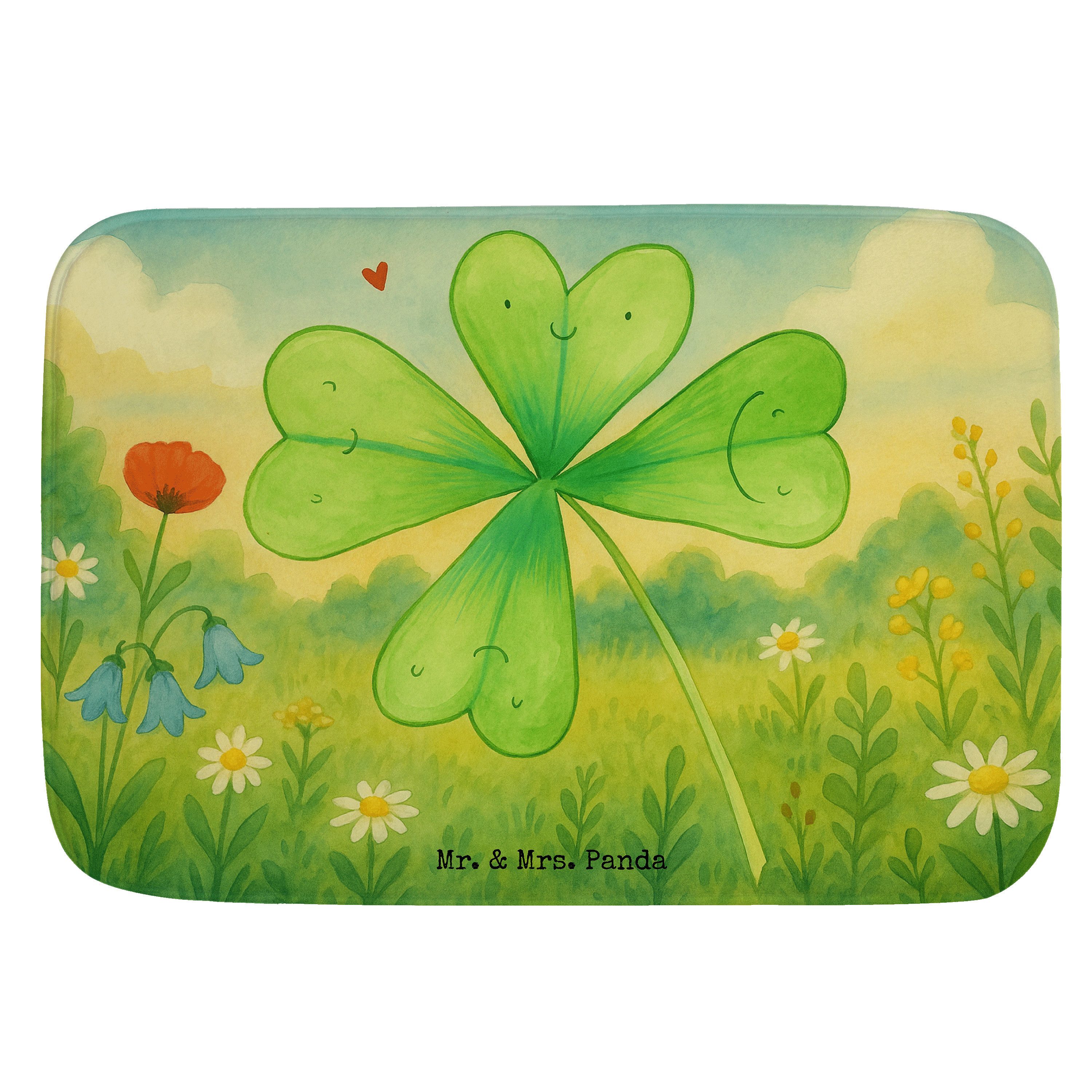 Badematte Blume Kleeblatt Design, Duschvorleger, Weiß, Duschvorleger, Badezimme