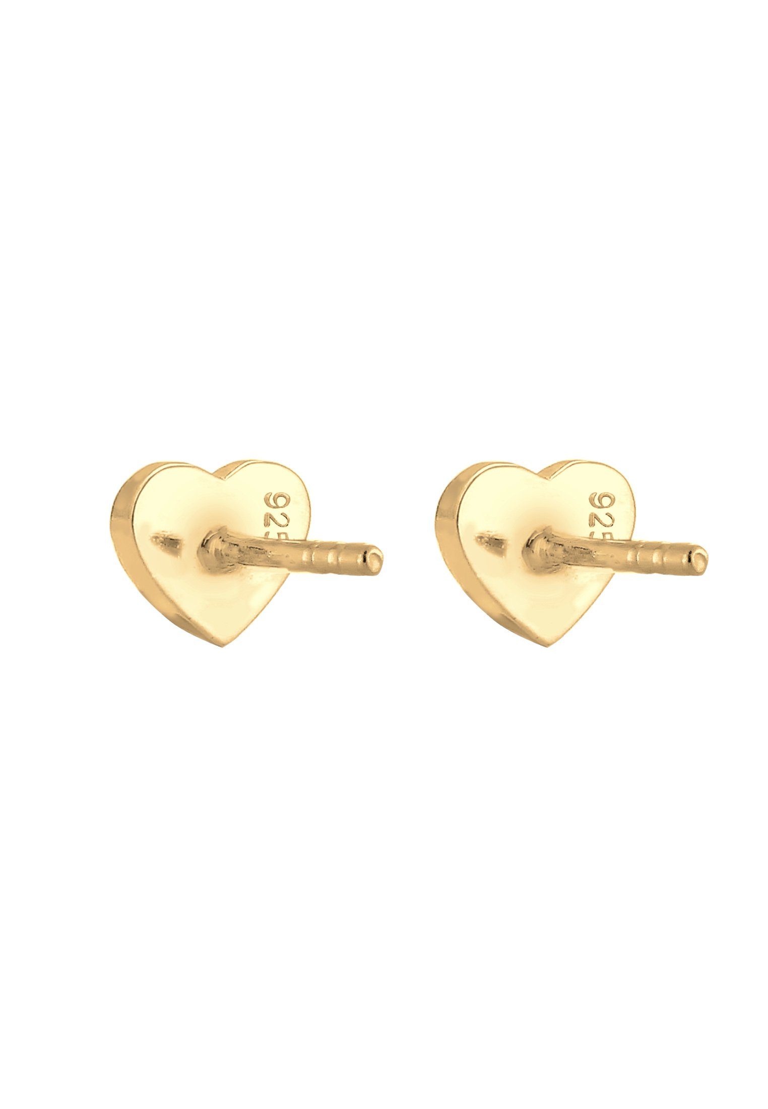 Elli Paar Ohrstecker 925 Herz Kind Silber, Herz Sterling Kristalle Gold