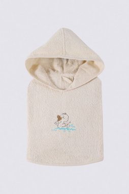 Ecocotton Badeponcho Baby Poncho Set HAPPY DUCK aus 100% Bio Baumwolle (4-teilig), Baumwolle (Bio- GOTS-zertifiziert), Kapuze, Poncho zum Überziehen, Lätzchen mit Druckknopf, Poncho mit Kapuze