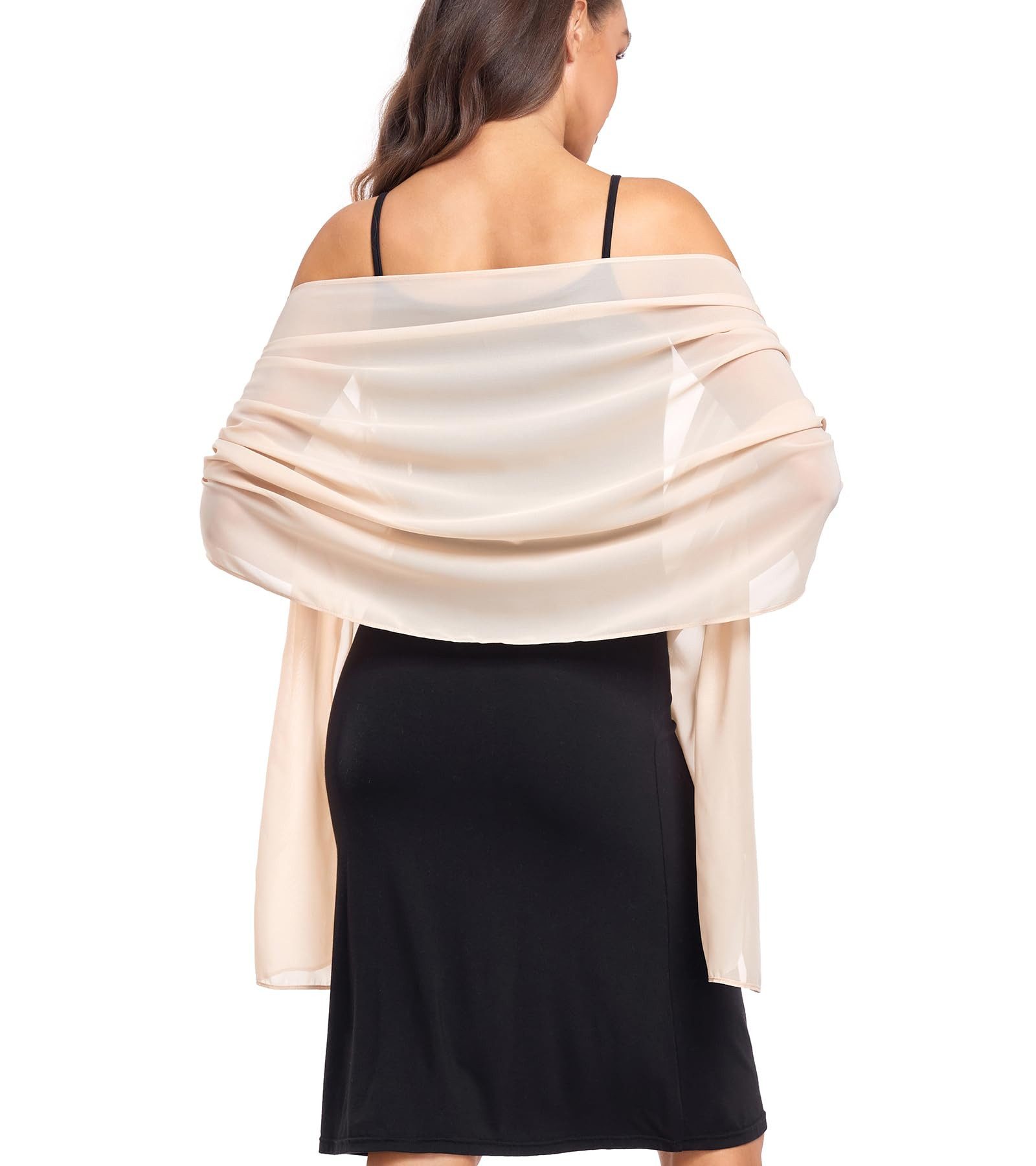 Zaewry Modeschal Damen Schal – Elegante leichte Stola, weich fließend, (1-St), ideal für Abendkleid, Hochzeit & festliche Anlässe – Bild 2 von 5