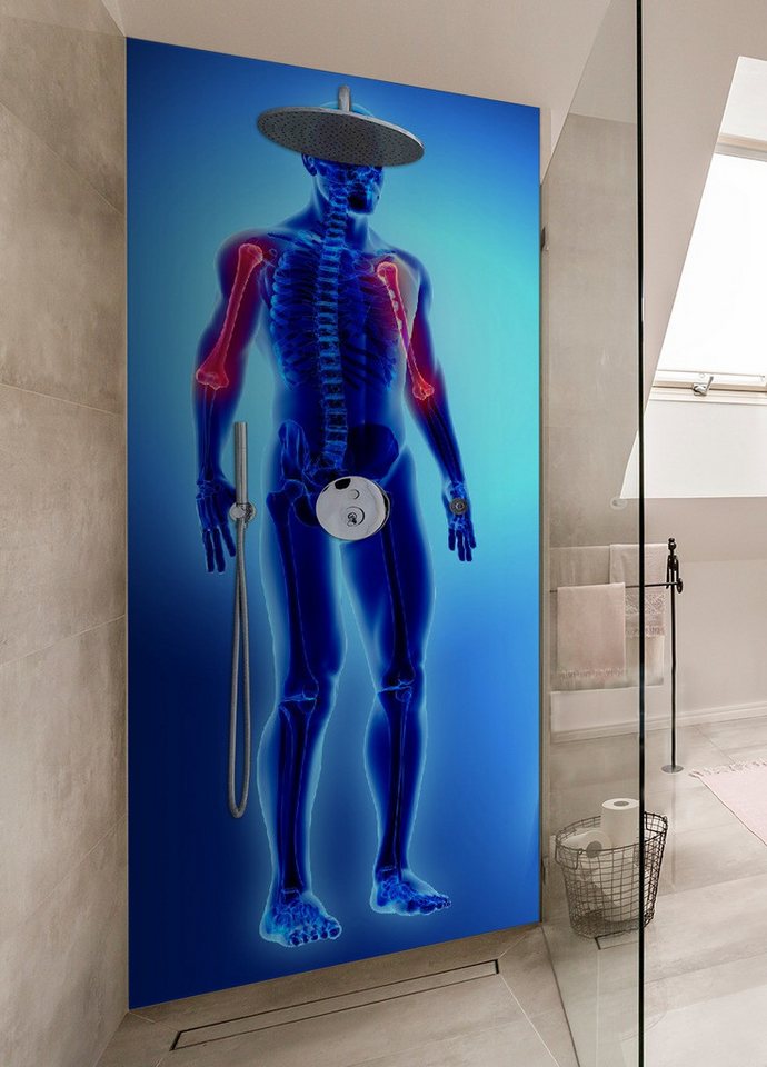 Thumbnail - Wallario Duschrückwand Anatomie Mensch Oberarmknochen, (1-tlg)