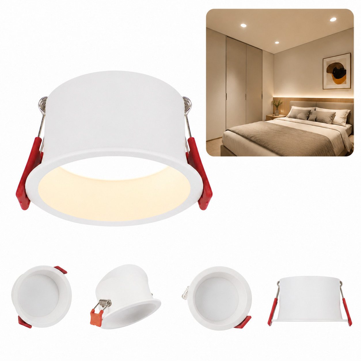 ZMH LED Einbaustrahler 5er Set 5W Einbauleuchten Spots für Wohnzimmer Küche, LED fest integriert, Neutralweiß