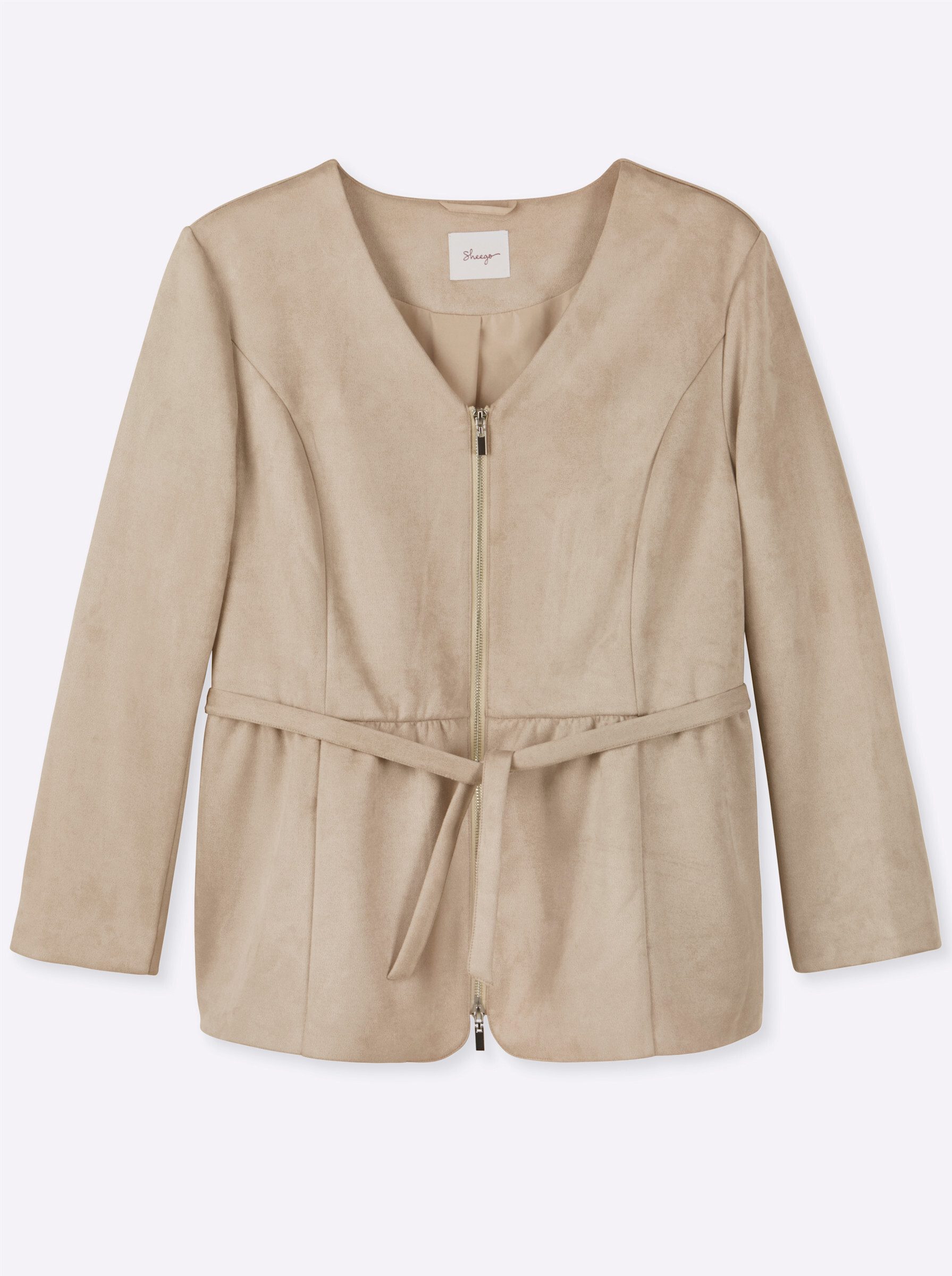 Sheego Allwetterjacke Velours-Jacke Langarm
