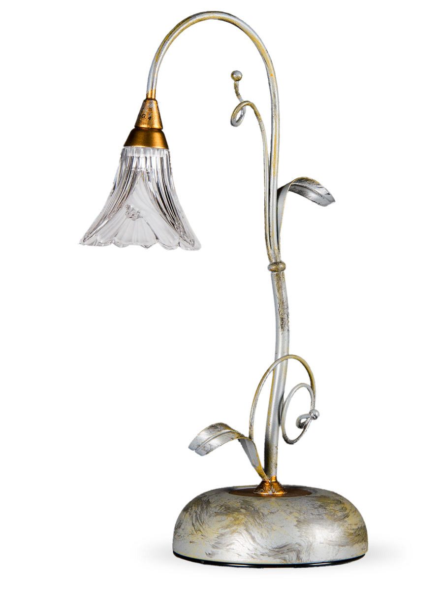 Helios Leuchten Tischleuchte florentiner Landhausstil Glas Bleikristall, Schreibtischlampe Nachttischlampe, italienisches Manufakturprodukt