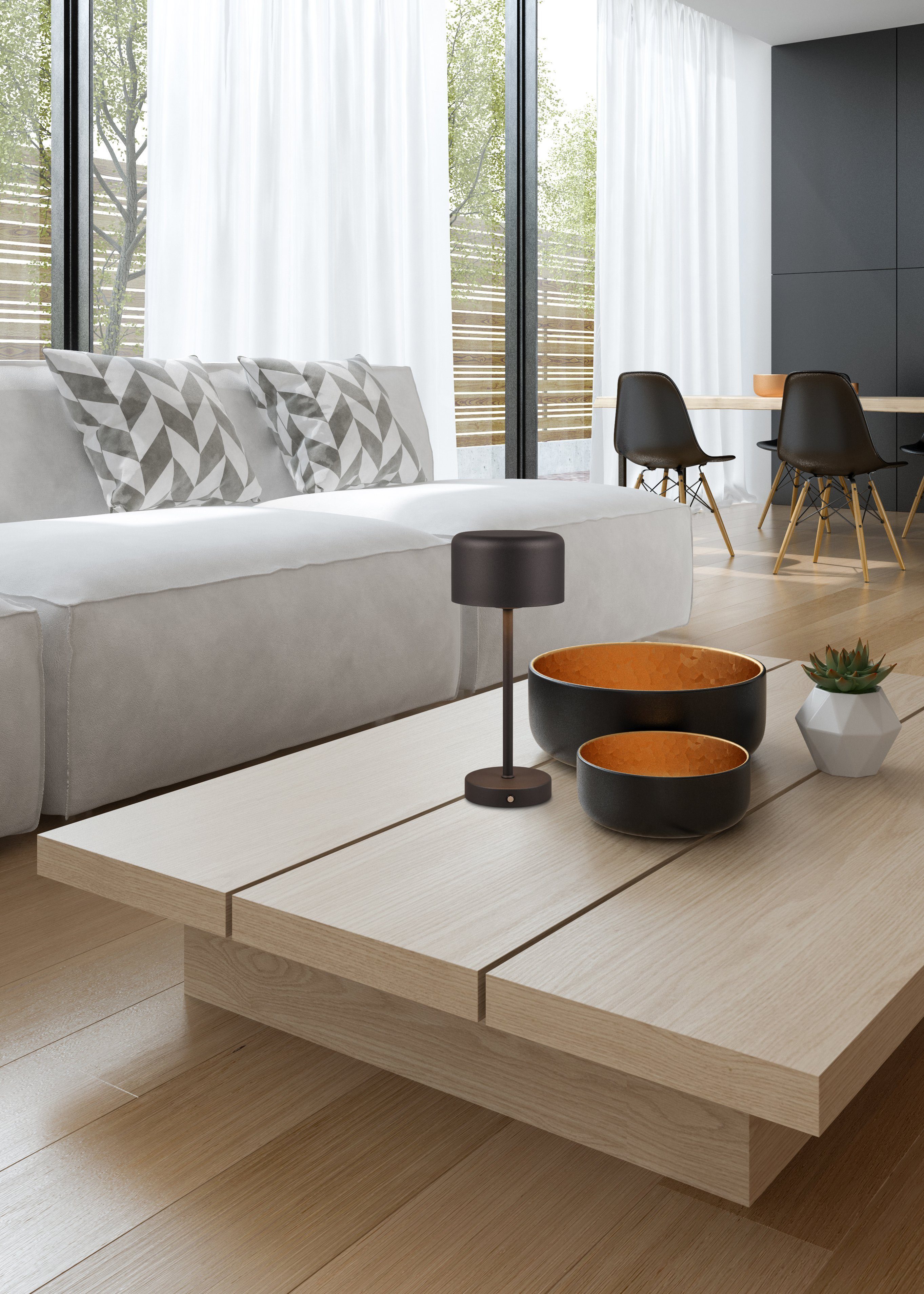 my home LED Tischleuchte Kadira, Dimmfunktion, USB-Ladefunktion, LED fest i günstig online kaufen