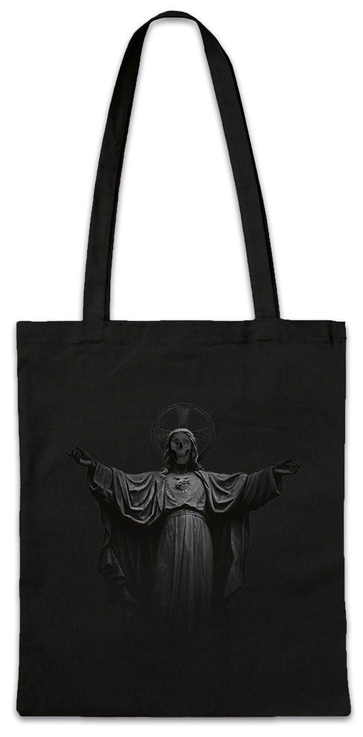 Beuteltasche Skull Maria Stofftasche Schädel Totenkopf Gothic God Dark Gott Jesus