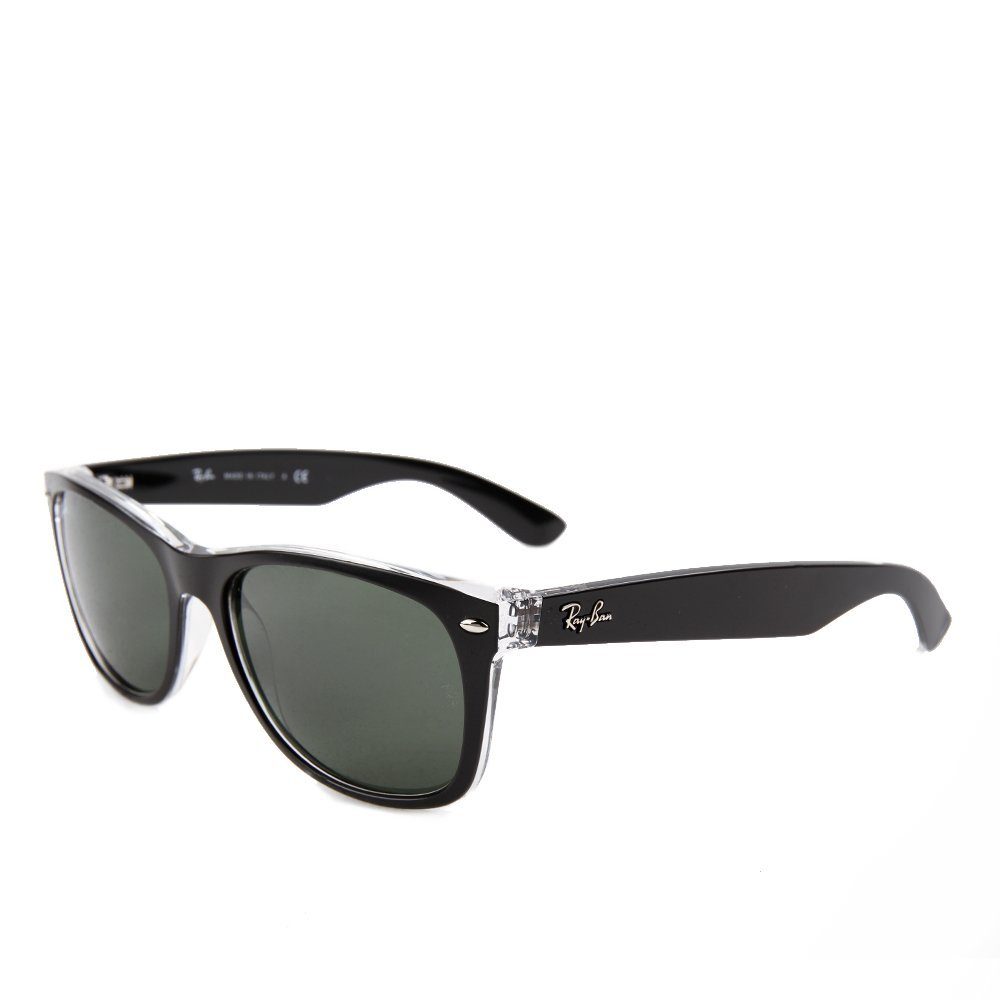 Sonnenbrille Ray-Ban New Wayfarer RB2132 6052/58 Clear Matte Black Green