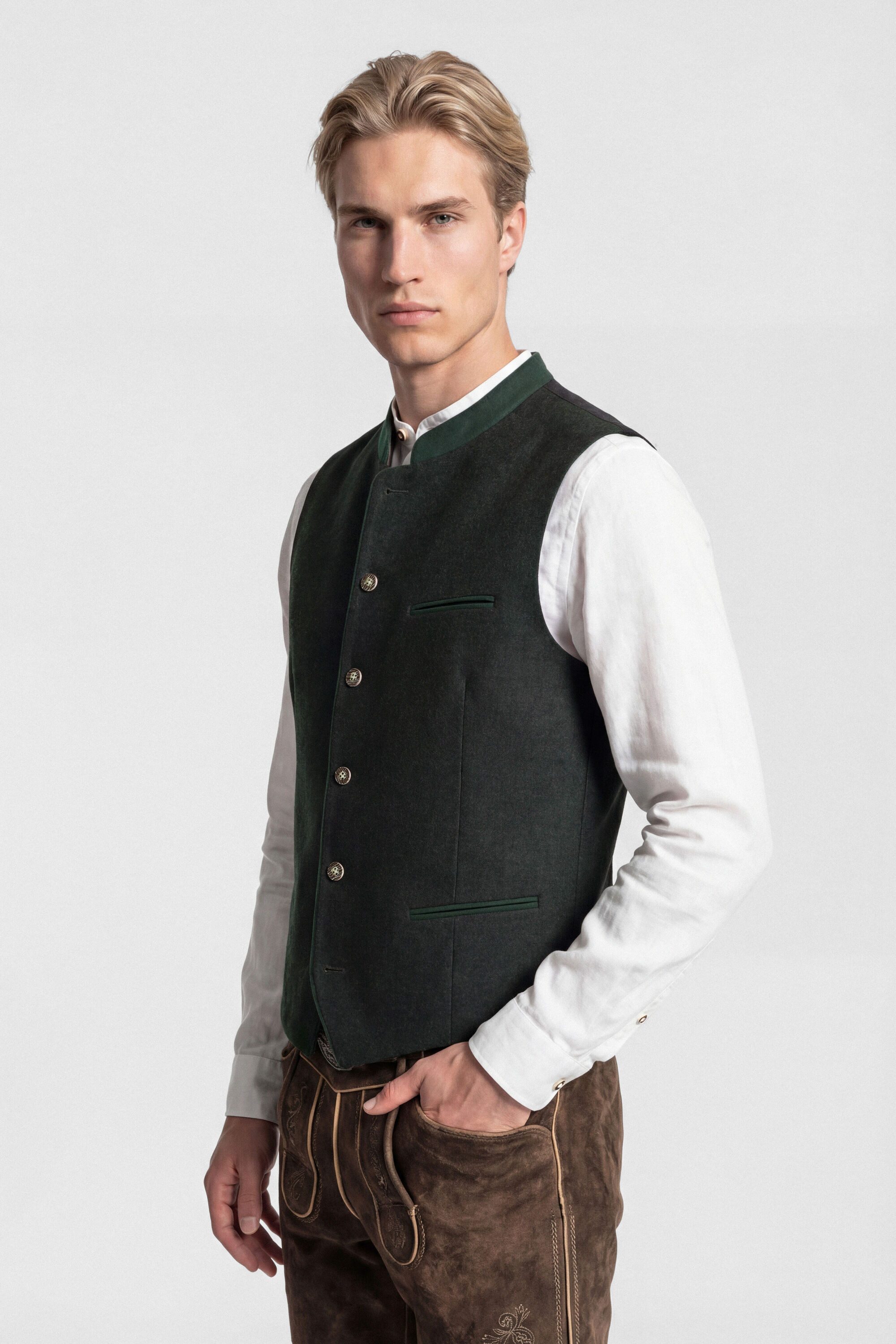 KaiserLich Trachtenweste 5434 mit Stehkragen und Metallknöpfe