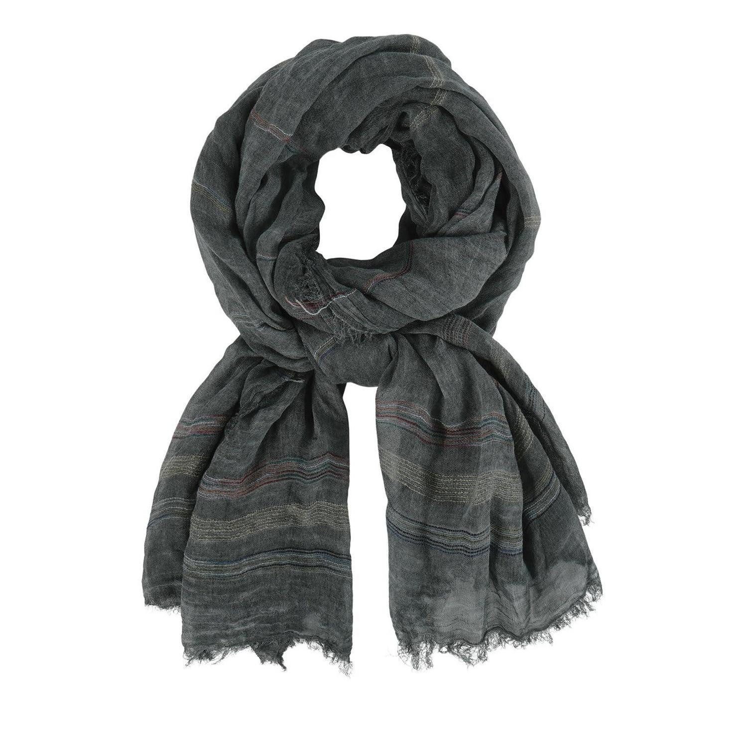 LuxusKollektion Schal Herren Schal Gestreift Schwarz/Grau, (1-St)