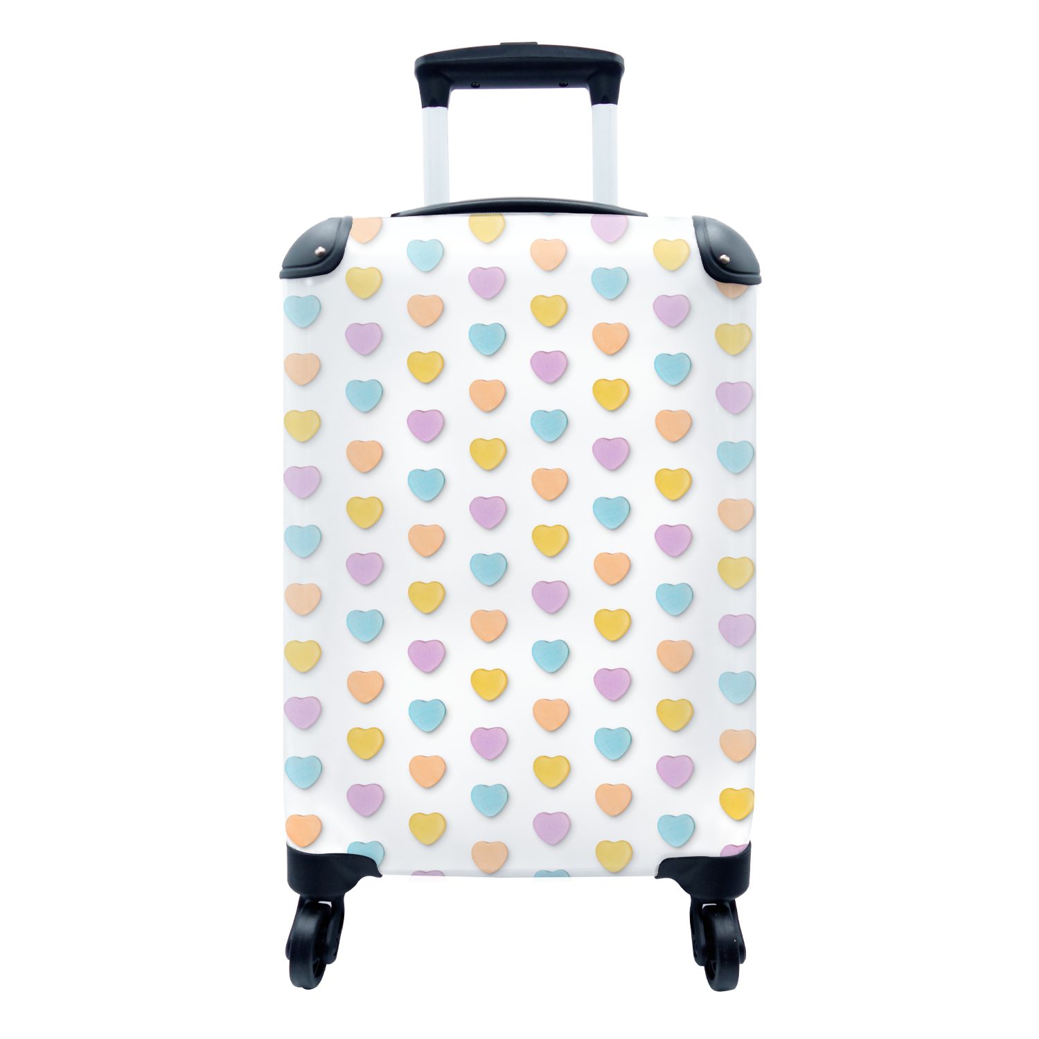 Herz Pastell, für rollen, MuchoWow Handgepäck Rollen, Ferien, Reisetasche mit - Muster Trolley, - 4 Reisekoffer Handgepäckkoffer