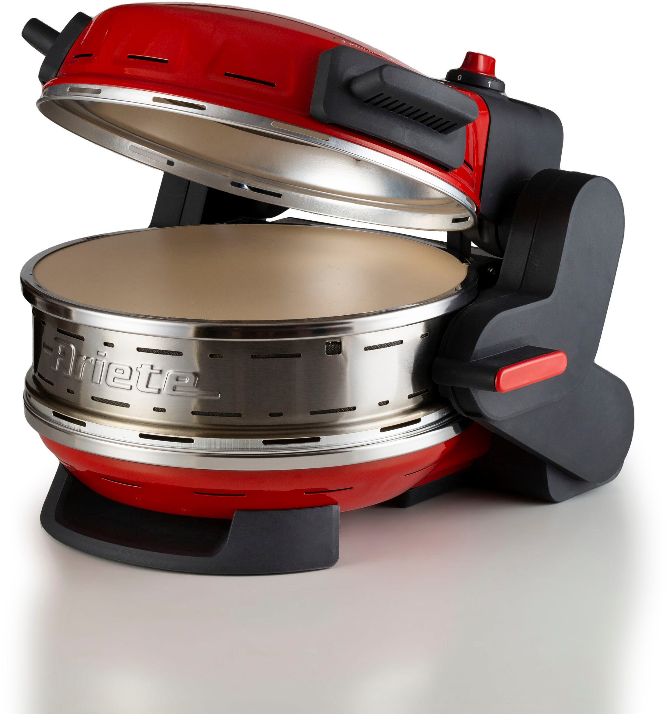 Ariete Pizzaofen 927R Doppelpizzaofen für 2 Pizzen gleichzeitig, rot