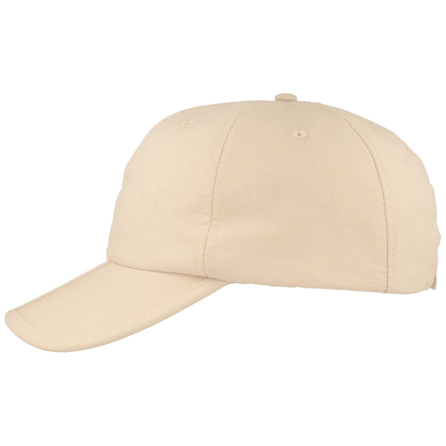 UV Baseball Schutz 80 mit Breiter Cap beige klappbar