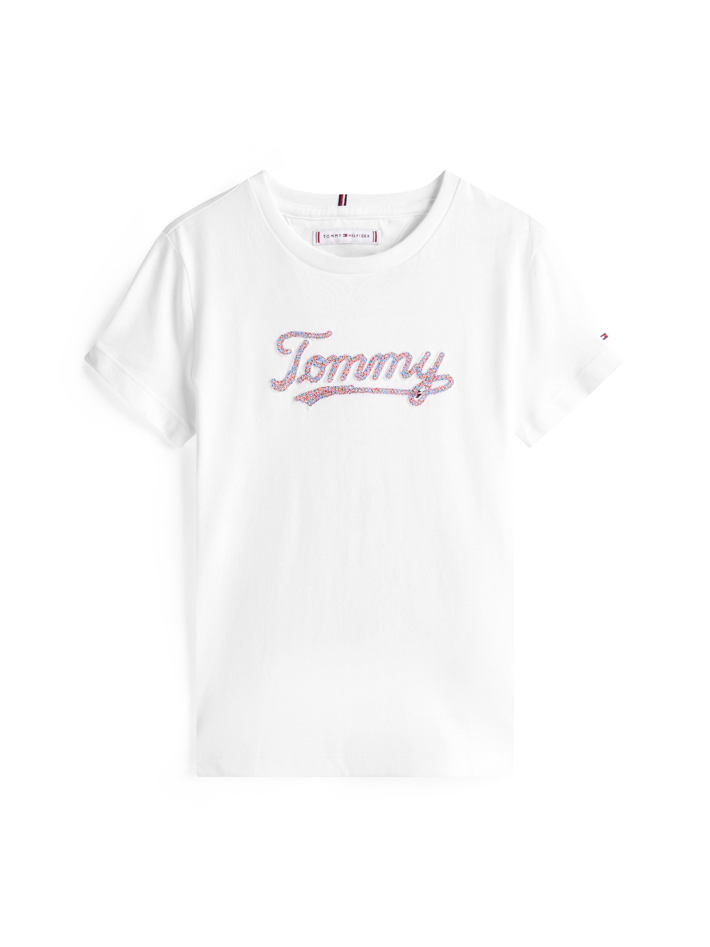 Tommy Hilfiger T-Shirt TOMMY SCRIPT SEQUINS TEE SS für Kinder bis 16 Jahre, mit Pailletten