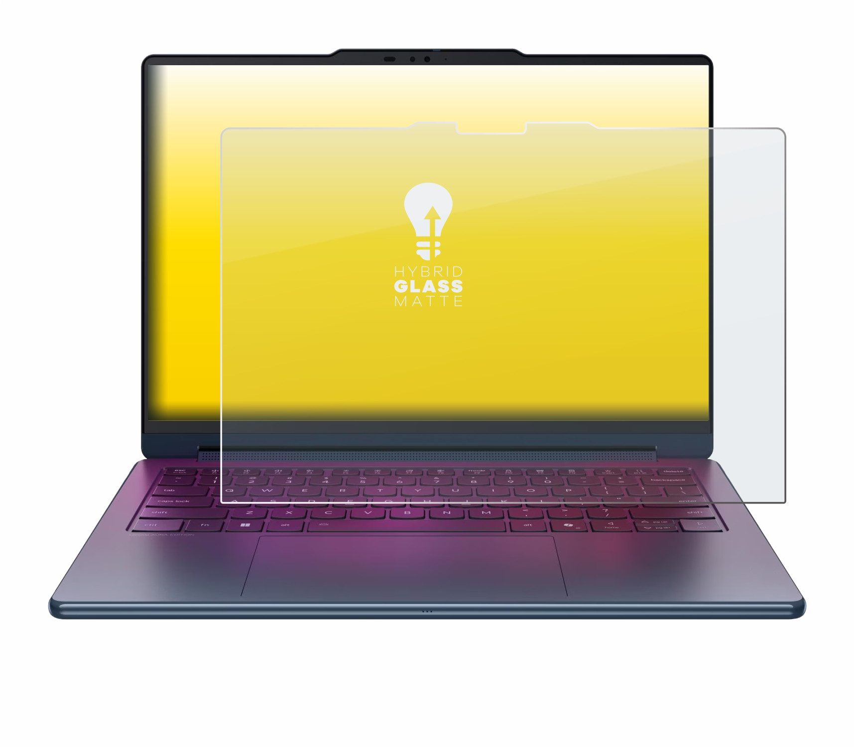 upscreen Displayschutzglas Folie für Lenovo Yoga 9i 2-in-1 Gen 11 Aura Edition 14", Schutzfolie Glas Panzer Display Schutz matt
