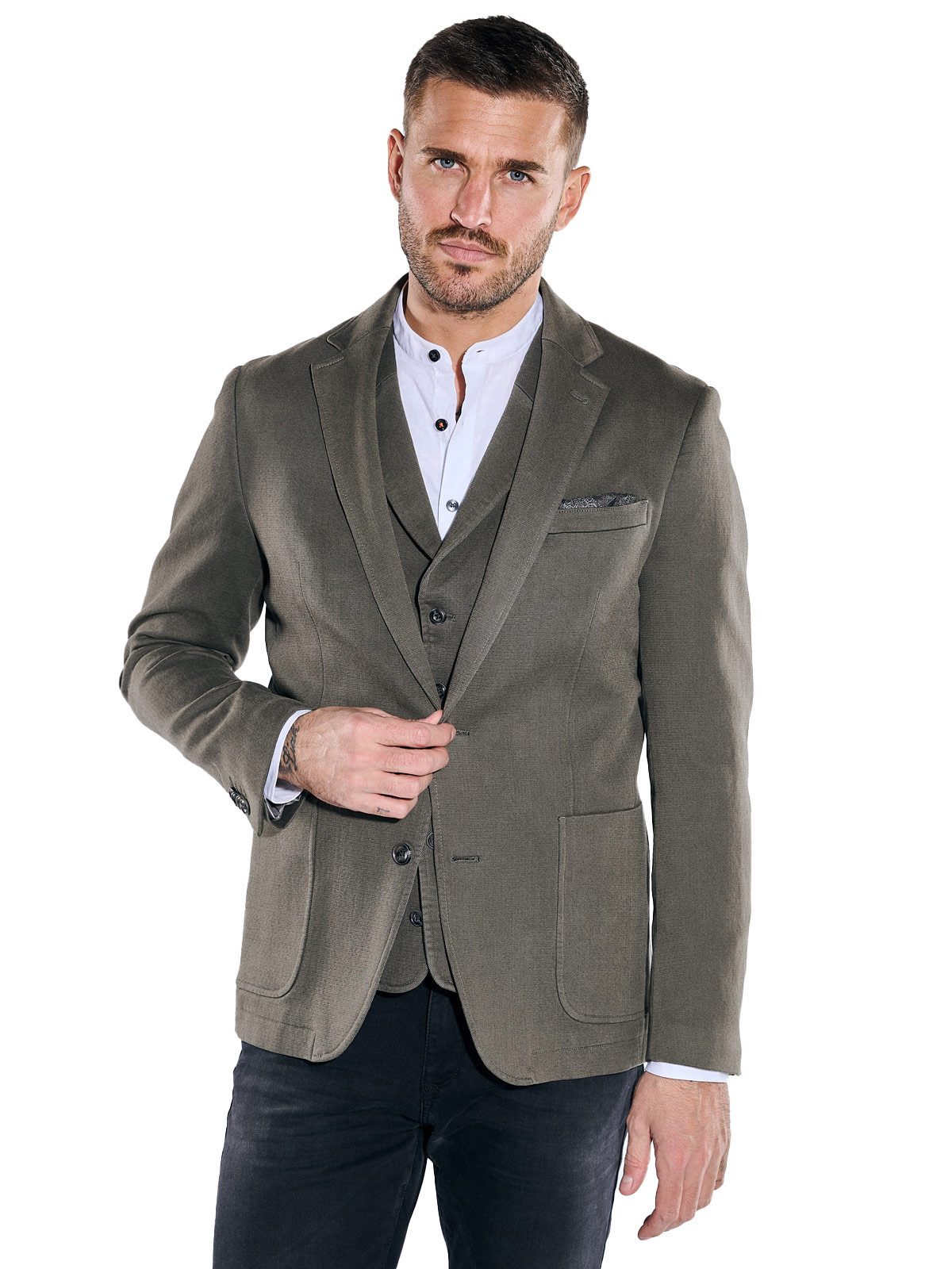 Sakko emilio adani Herren Freizeit Sakko aus Matrerialmix, Dunkelbraun