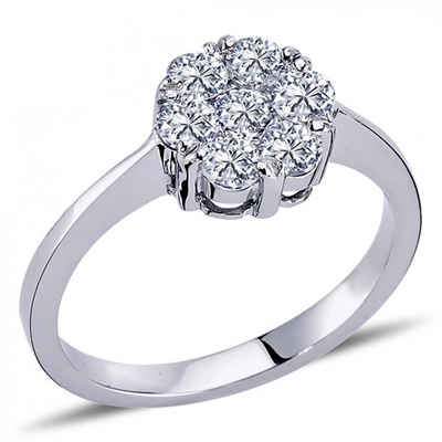EinStein Diamant Verlobungsring »Diamantring große Blume 14 Karat Weißgold«