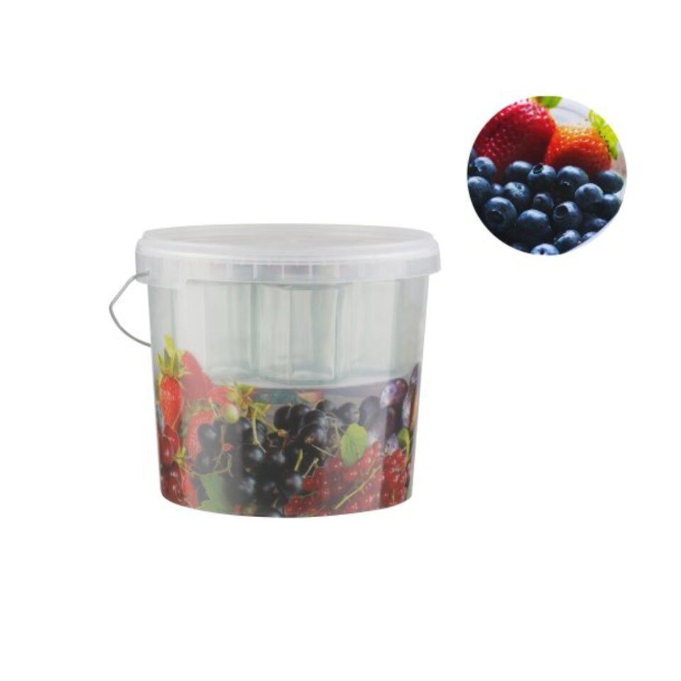 axentia Balleimer Pflückeimer, mit 10 Gläsern, Obst-Design, (1-tlg)