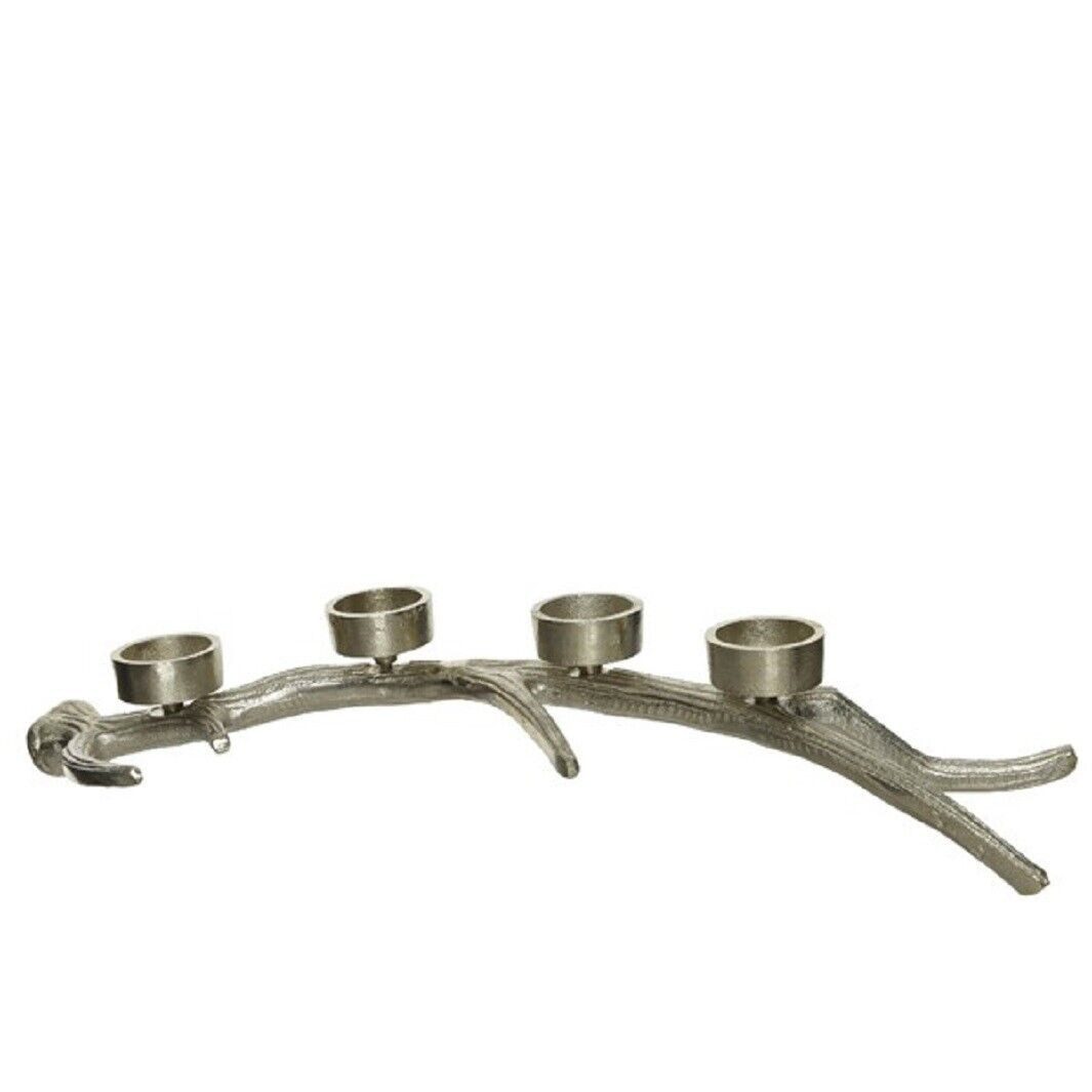 Kaemingk Teelichthalter Kerzenhalter Teelichthalter Geweih Advent Weihnachten Aluminium L48 cm